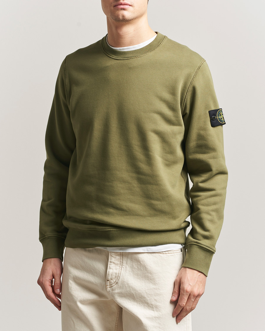 Hombres | Jerséis y prendas de punto | Stone Island | Garment Dyed Fleece Sweatshirt Military Green