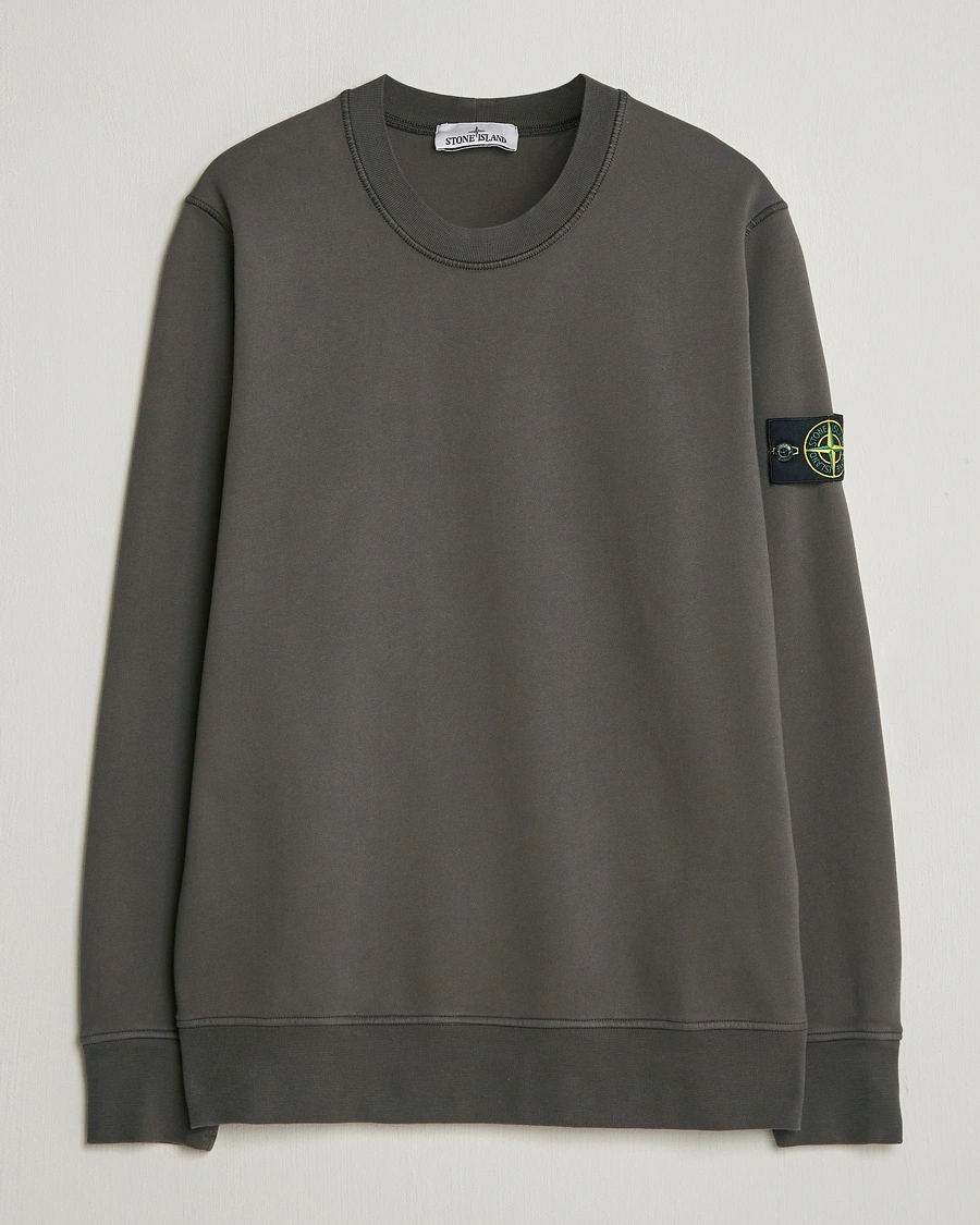 Hombres | Jerséis y prendas de punto | Stone Island | Garment Dyed Fleece Sweatshirt Charcoal