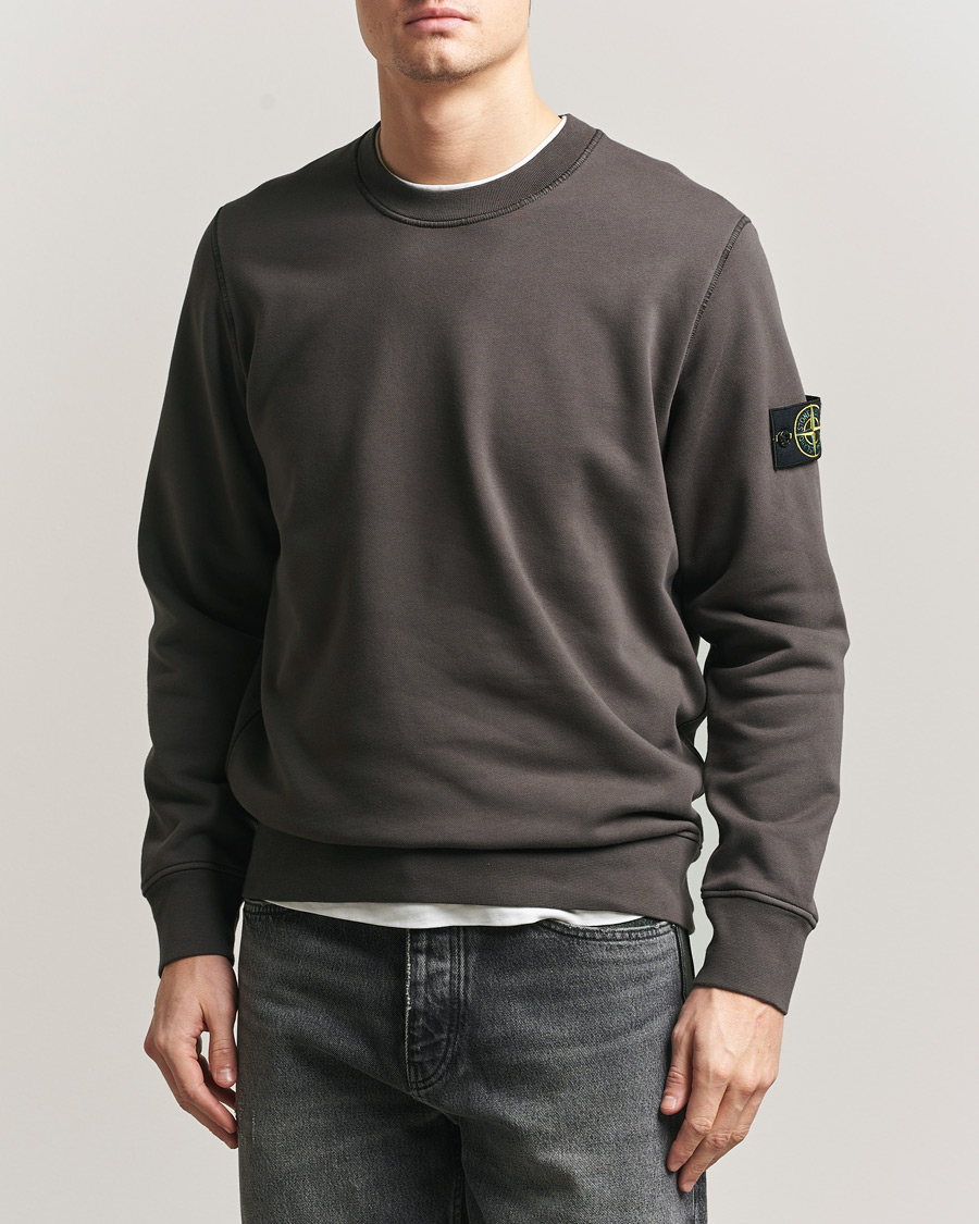 Hombres | Jerséis y prendas de punto | Stone Island | Garment Dyed Fleece Sweatshirt Charcoal