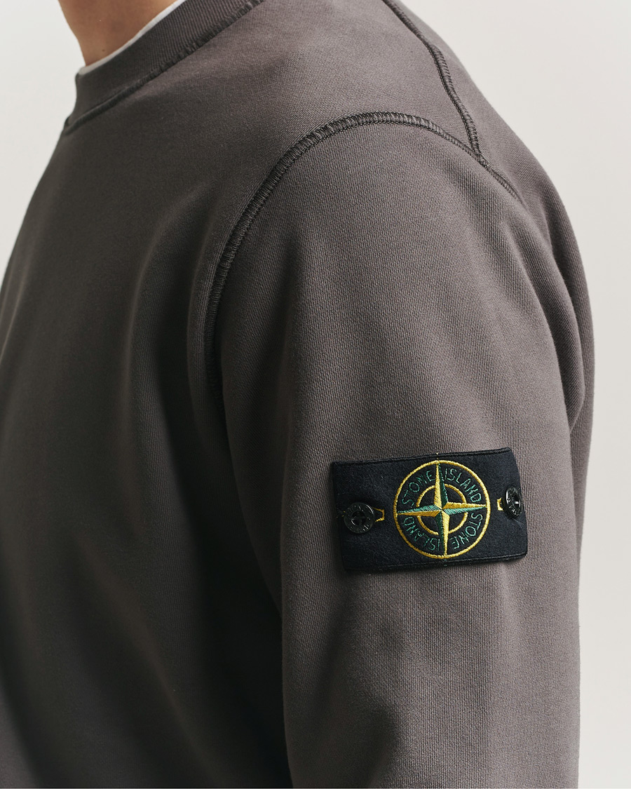 Hombres | Jerséis y prendas de punto | Stone Island | Garment Dyed Fleece Sweatshirt Charcoal