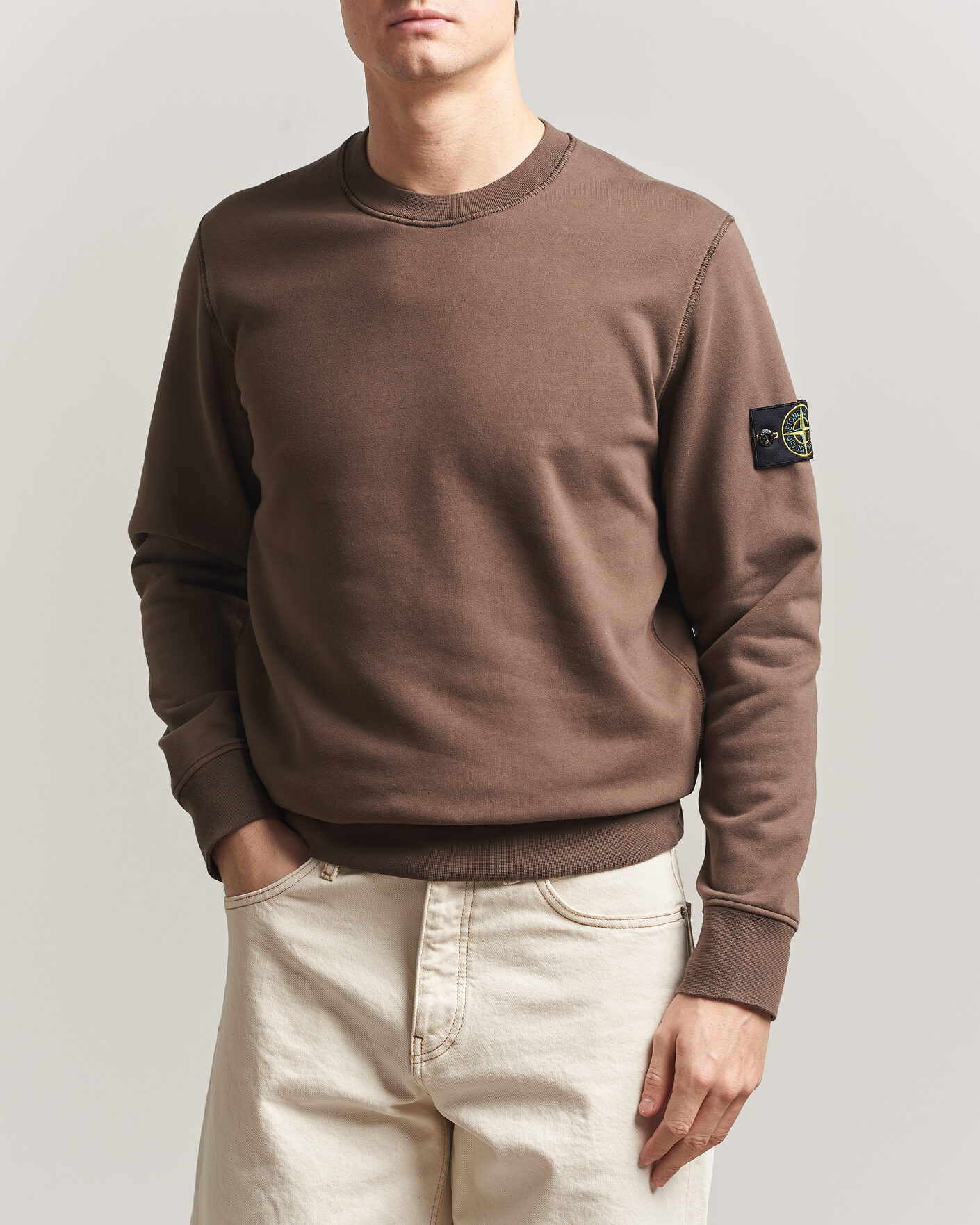 Hombres | Jerséis y prendas de punto | Stone Island | Garment Dyed Fleece Sweatshirt Umber