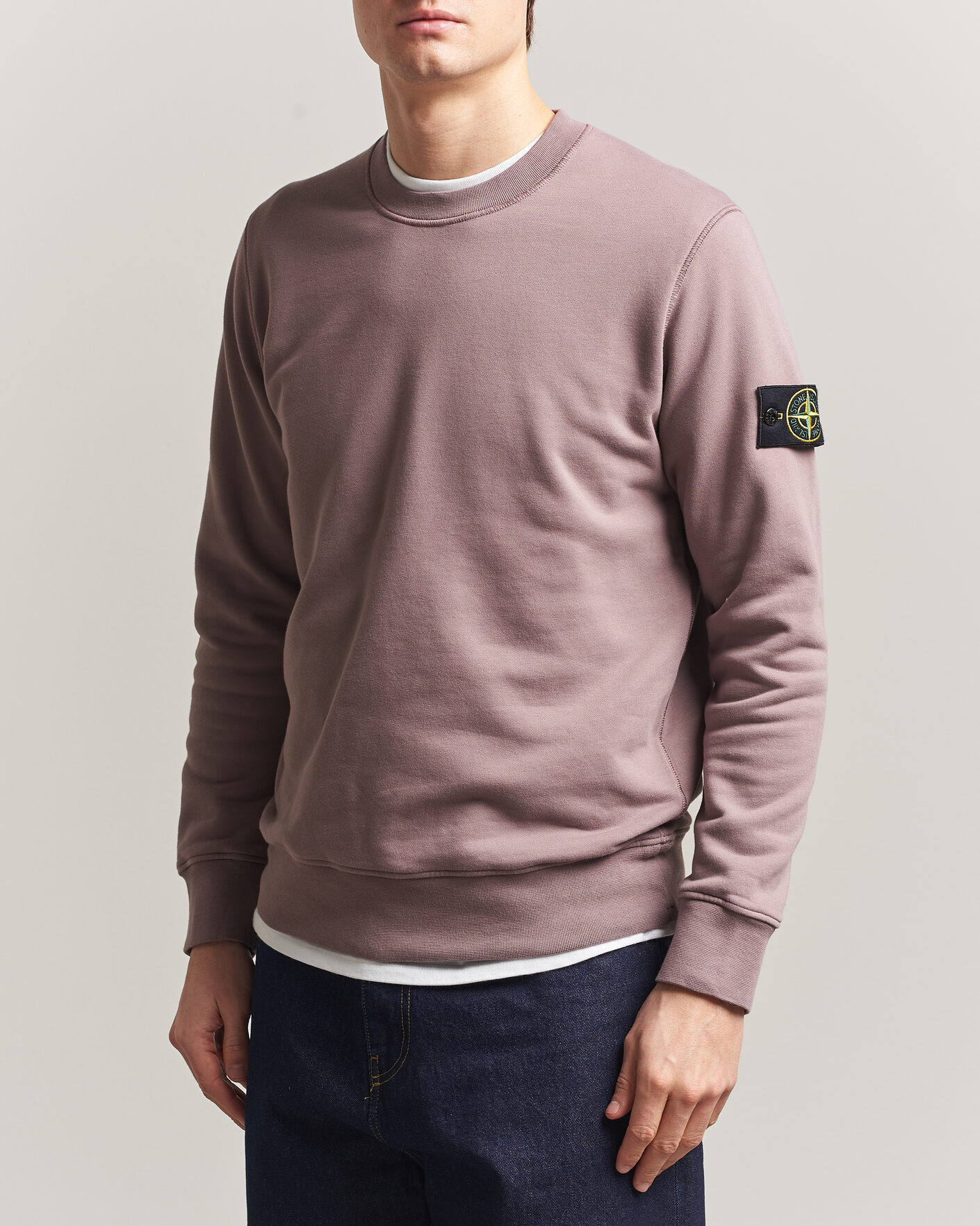 Hombres | Jerséis y prendas de punto | Stone Island | Garment Dyed Fleece Sweatshirt Purple Grey