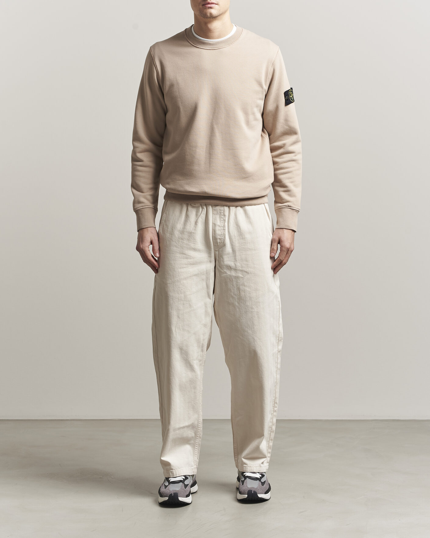 Hombres | Jerséis y prendas de punto | Stone Island | Garment Dyed Fleece Sweatshirt Desert