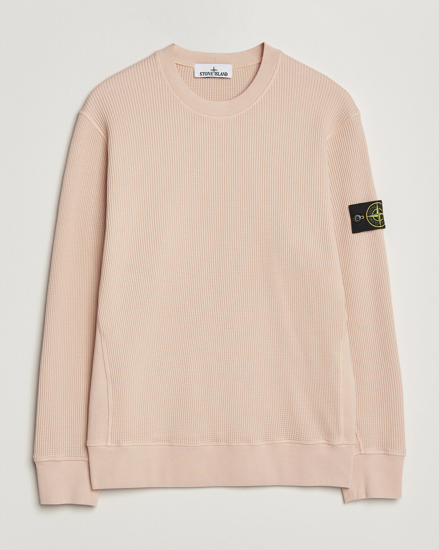 Hombres | Jerséis y prendas de punto | Stone Island | Organic Cotton Waffle Fleece Sweatshirt Plaster Pink
