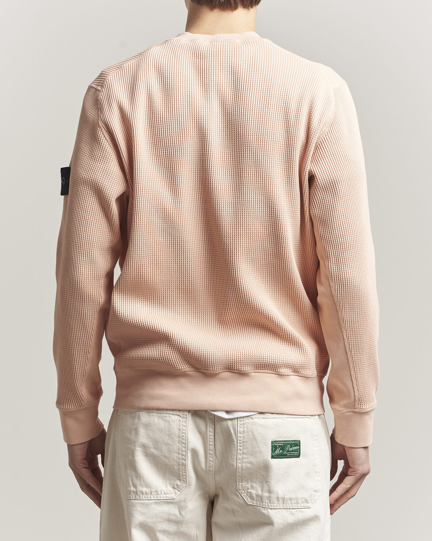 Hombres | Jerséis y prendas de punto | Stone Island | Organic Cotton Waffle Fleece Sweatshirt Plaster Pink
