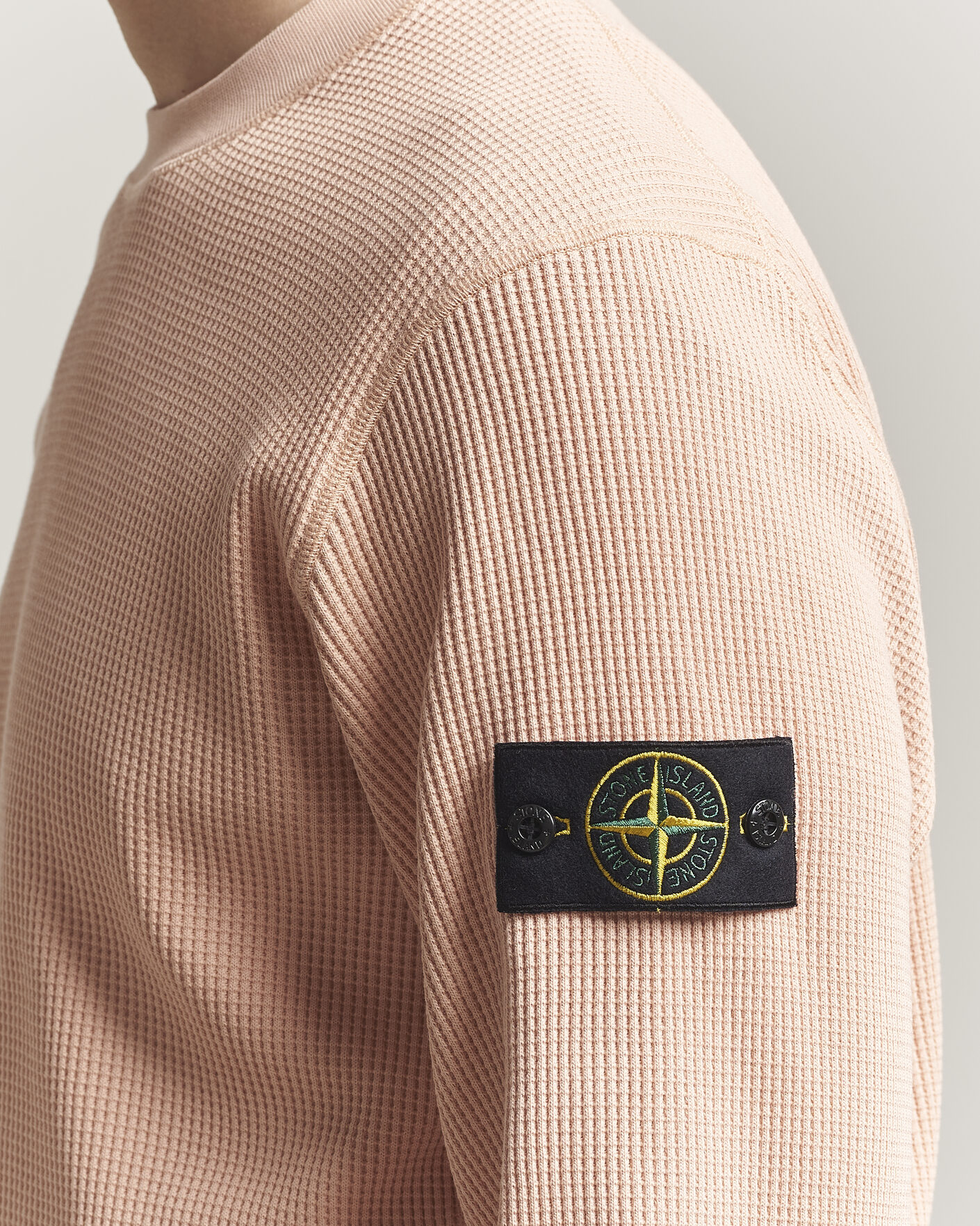 Hombres | Jerséis y prendas de punto | Stone Island | Organic Cotton Waffle Fleece Sweatshirt Plaster Pink