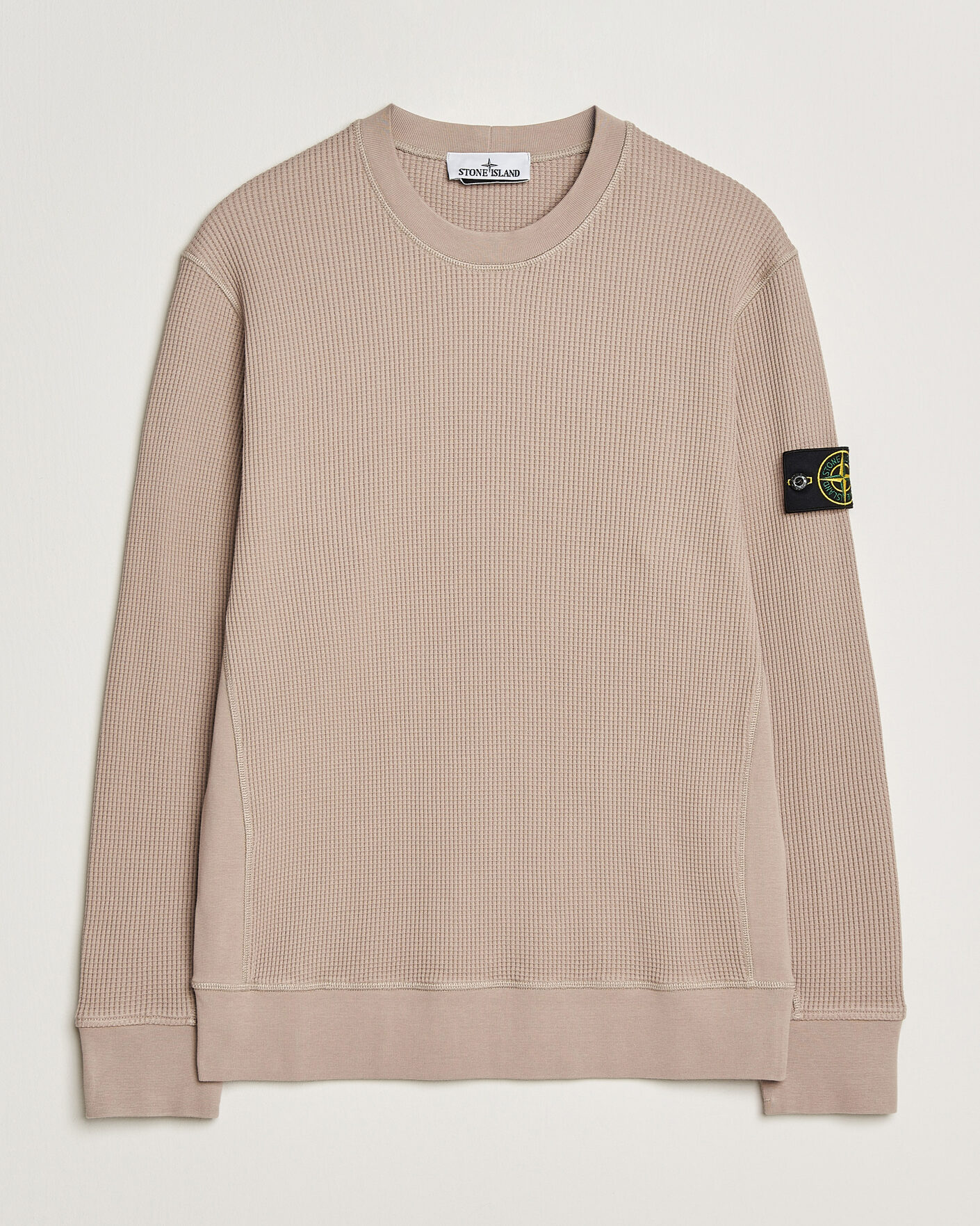 Hombres | Jerséis y prendas de punto | Stone Island | Organic Cotton Waffle Fleece Sweatshirt Desert