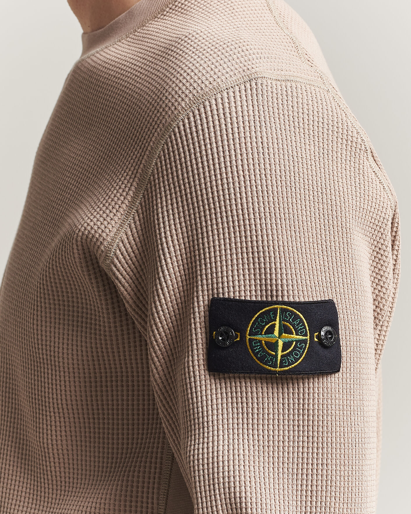 Hombres | Jerséis y prendas de punto | Stone Island | Organic Cotton Waffle Fleece Sweatshirt Desert