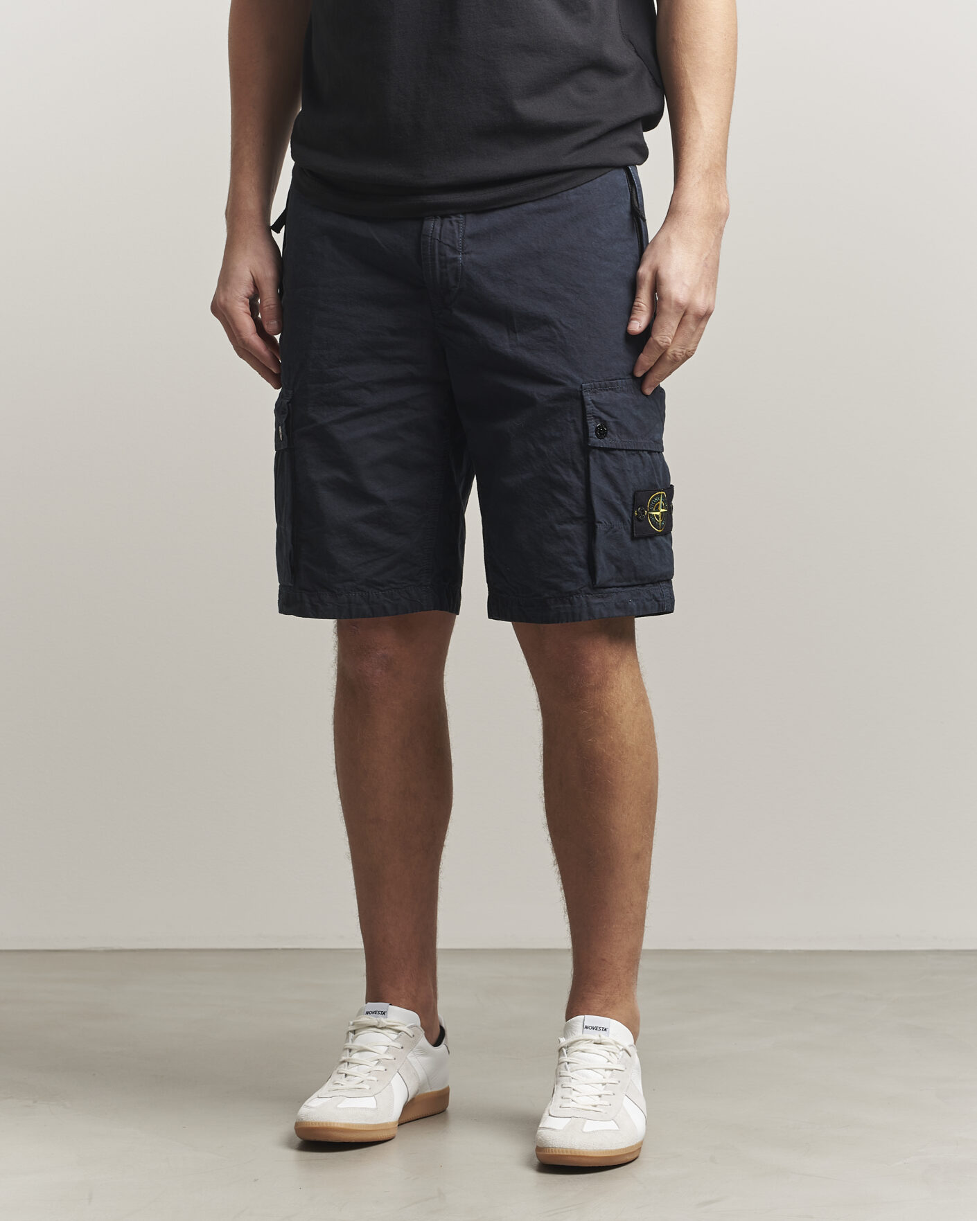 Hombres | Pantalones cortos | Stone Island | Brushed Cotton Canvas Cargo Shorts Navy