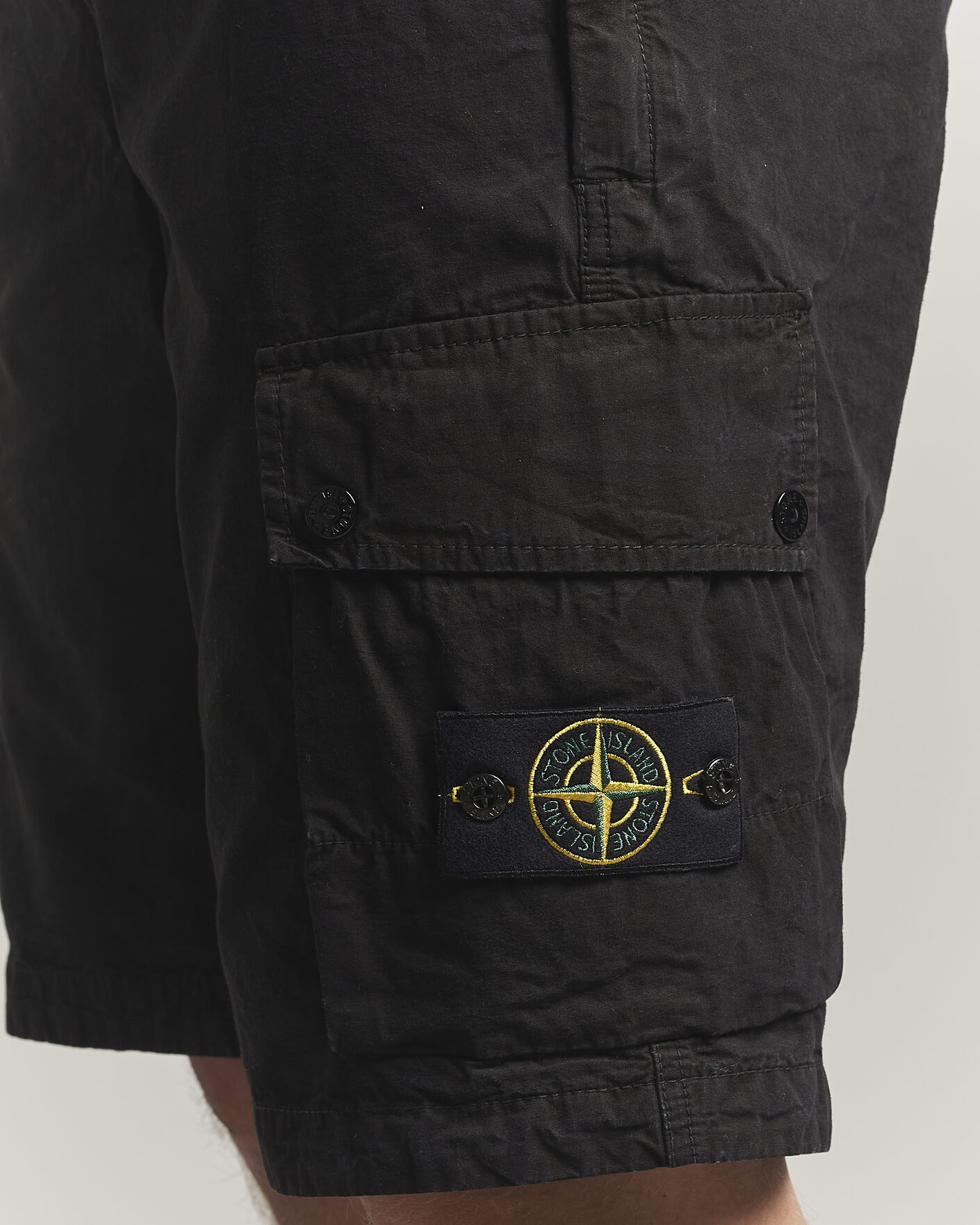 Hombres | Pantalones cortos | Stone Island | Brushed Cotton Canvas Cargo Shorts Black