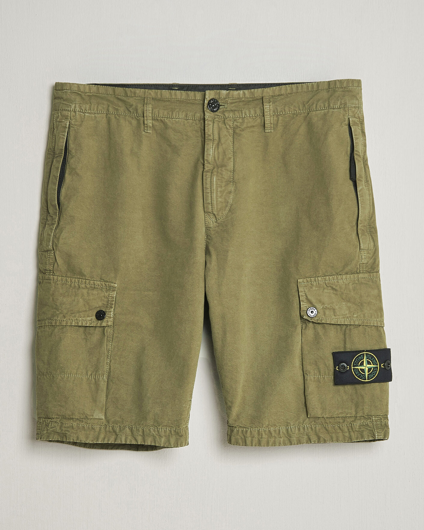 Hombres | Pantalones cortos | Stone Island | Brushed Cotton Canvas Cargo Shorts Military Green
