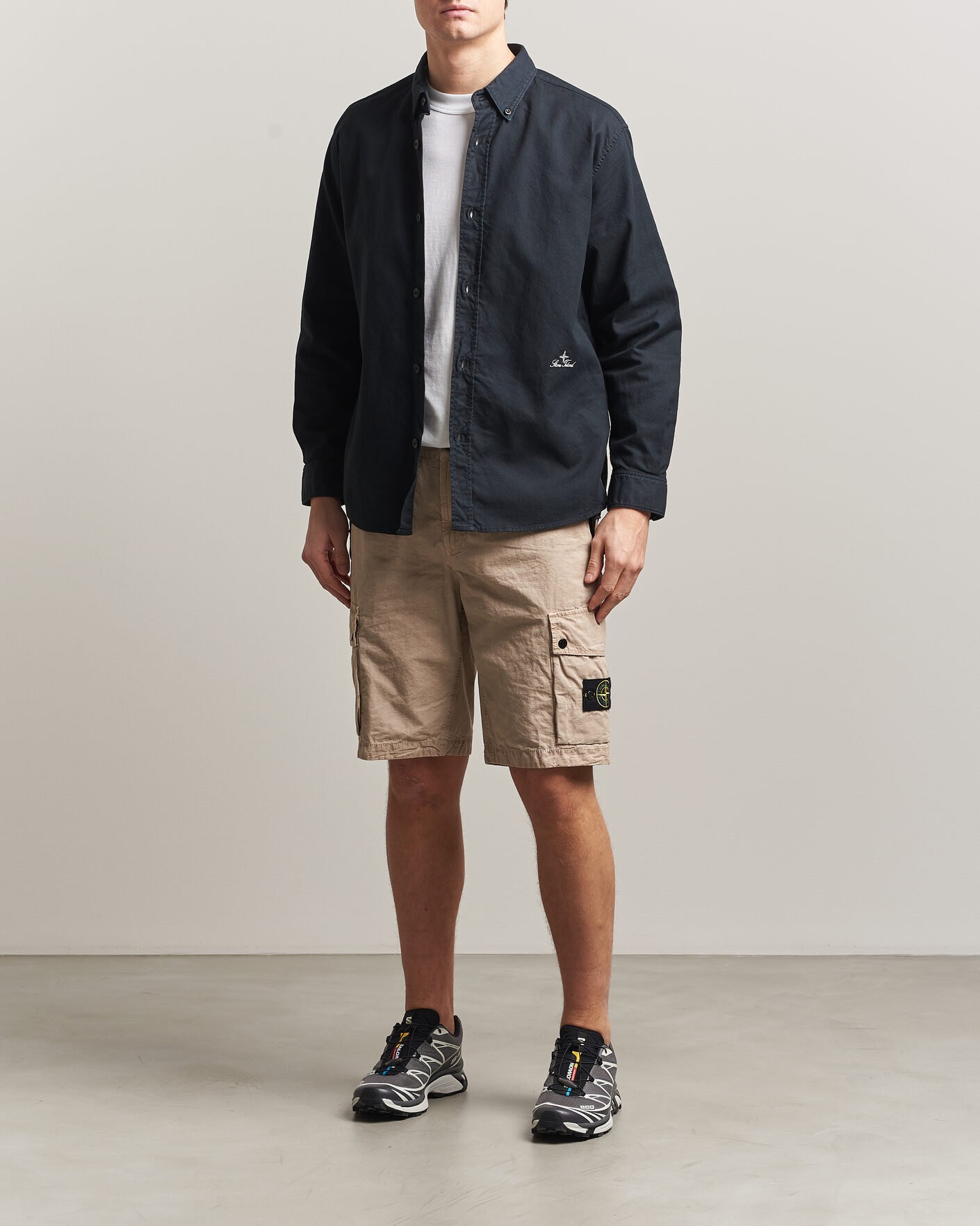 Hombres | Pantalones cortos | Stone Island | Brushed Cotton Canvas Cargo Shorts Desert