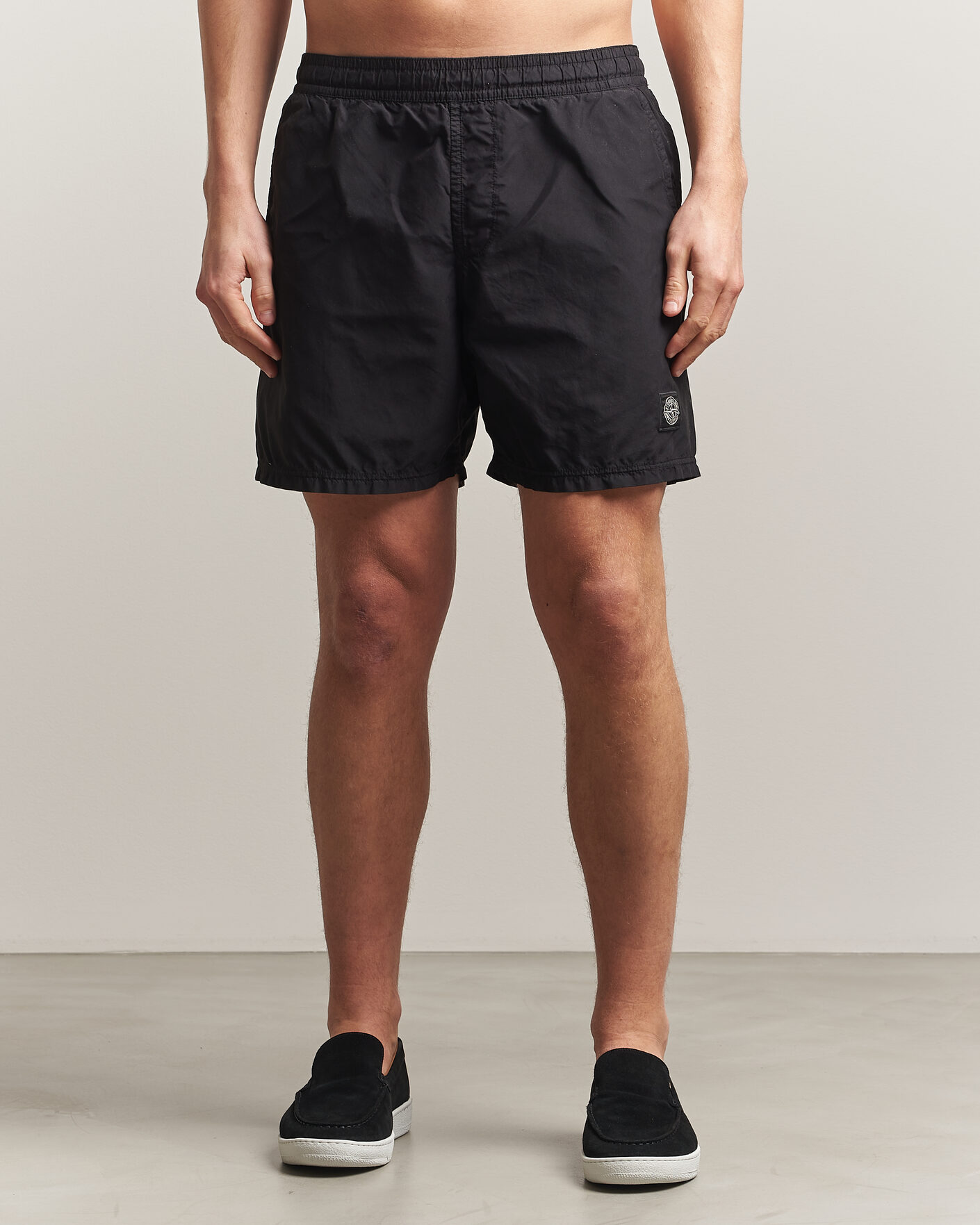 Hombres | Bañadores | Stone Island | Brushed Nylon Swimshorts Black