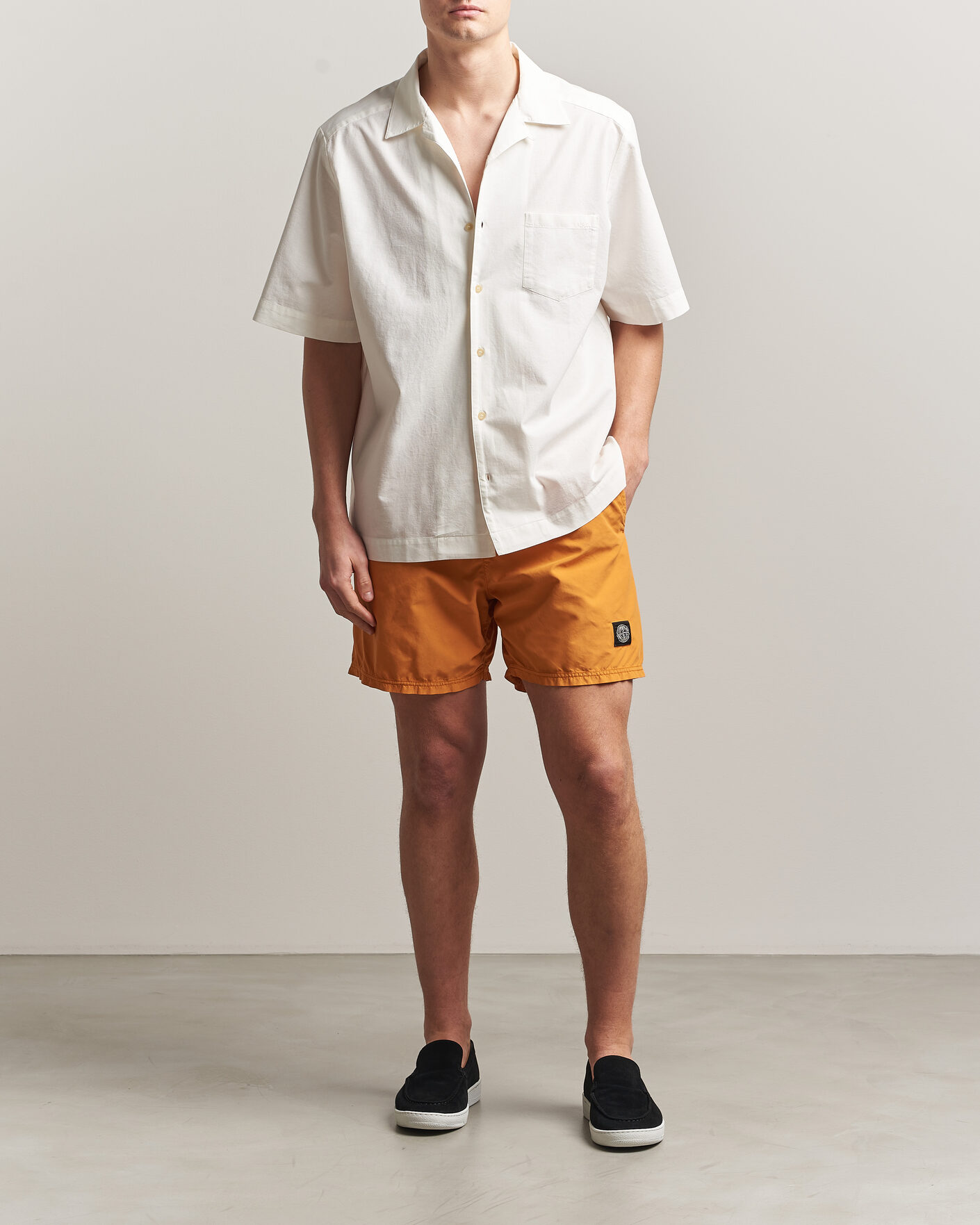 Hombres | Bañadores | Stone Island | Brushed Nylon Swimshorts Tangerine