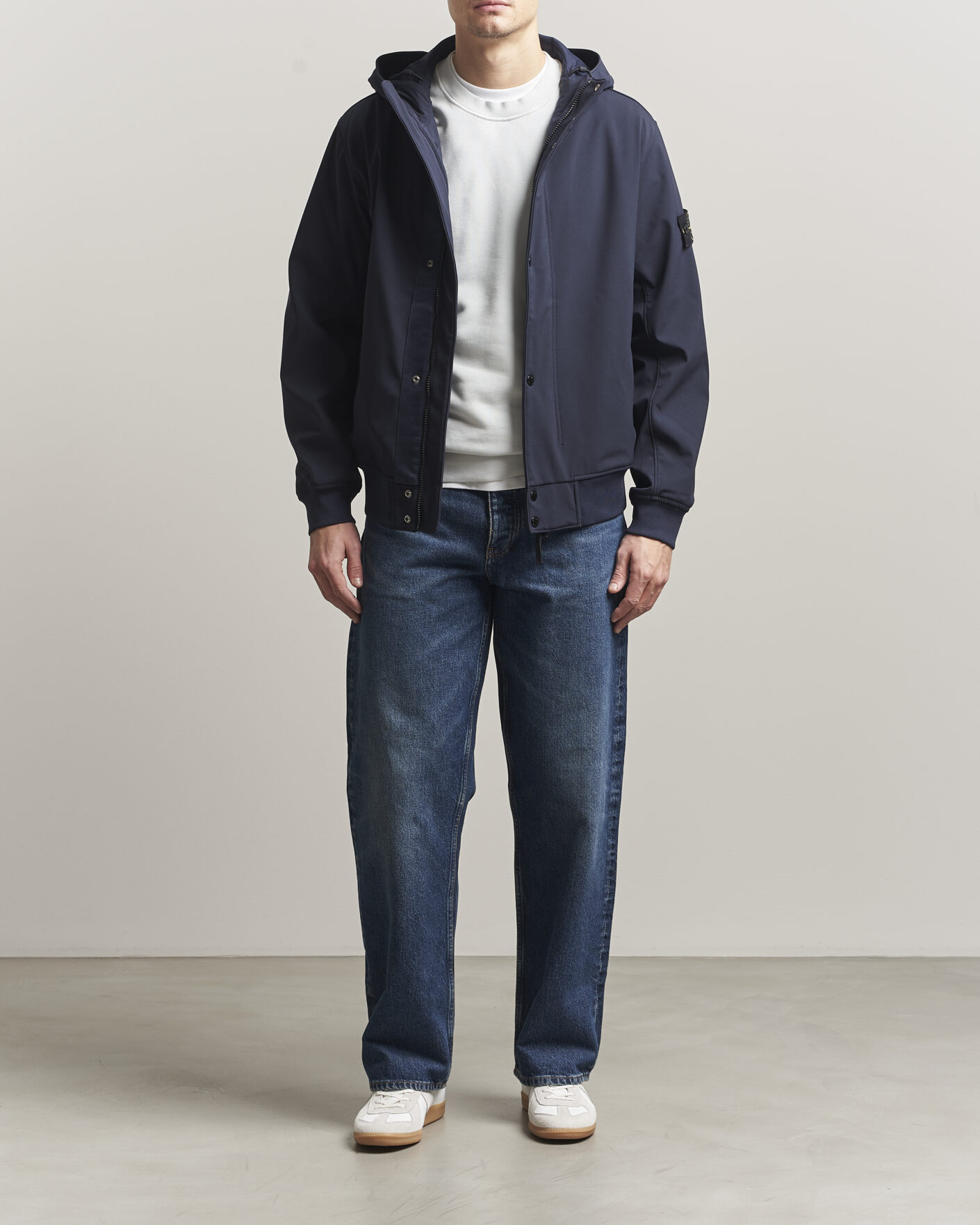 Hombres | Abrigos y chaquetas | Stone Island | Soft Shell Hooded Jacket Navy