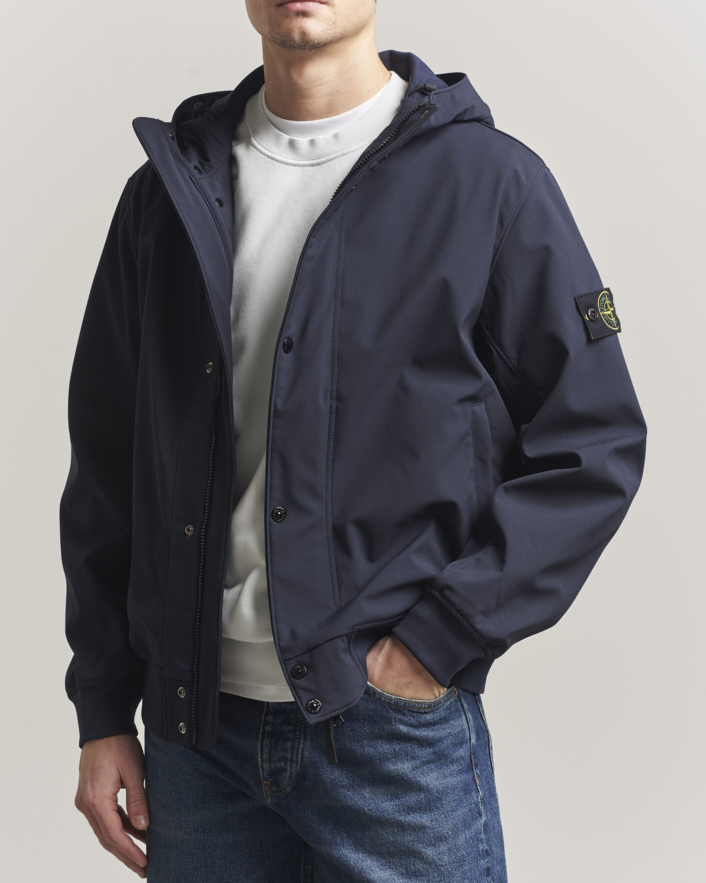 Hombres | Abrigos y chaquetas | Stone Island | Soft Shell Hooded Jacket Navy