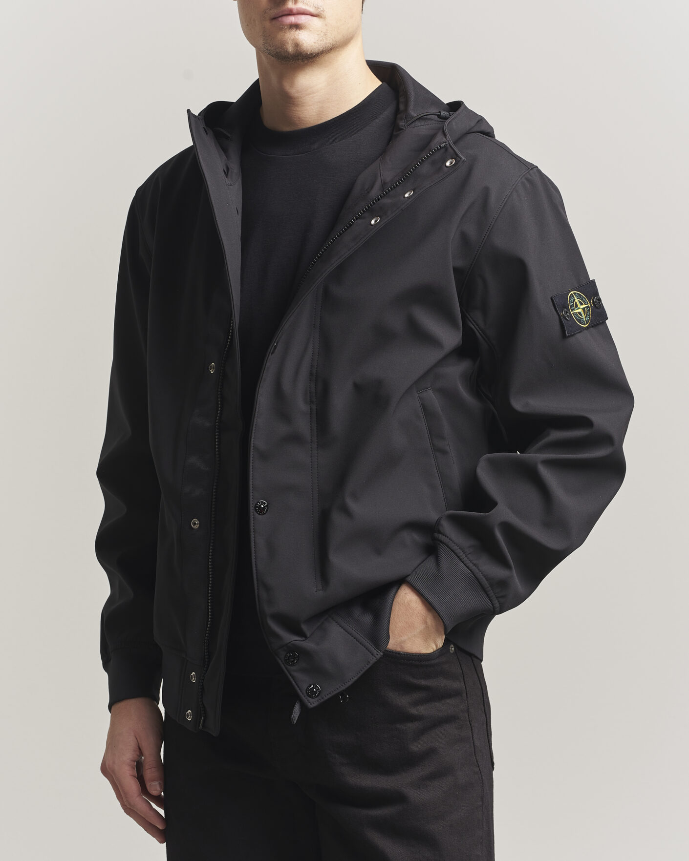Hombres | Abrigos y chaquetas | Stone Island | Soft Shell Hooded Jacket Black