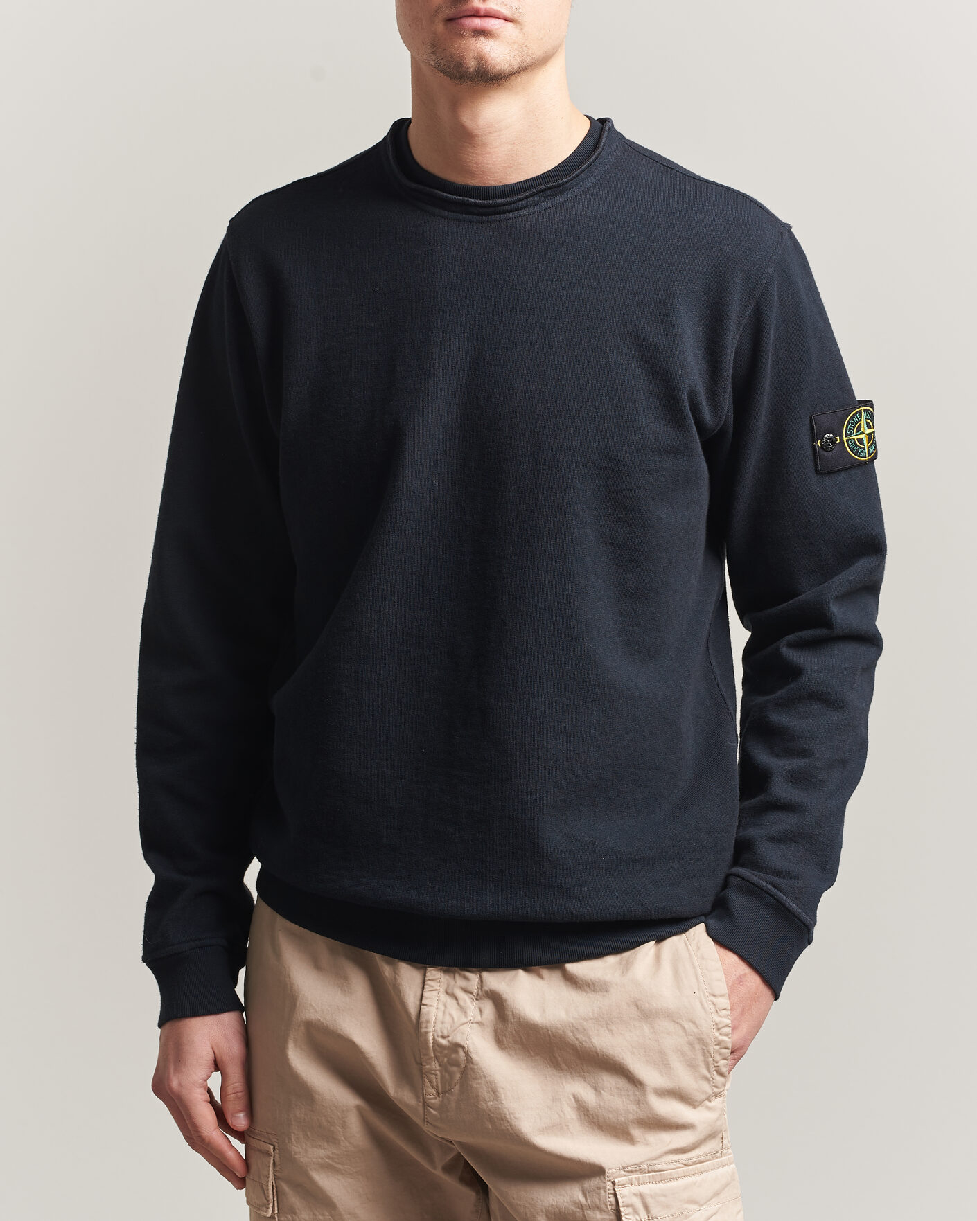 Hombres | Jerséis y prendas de punto | Stone Island | Old Dyed Cotton Sweatshirt Navy