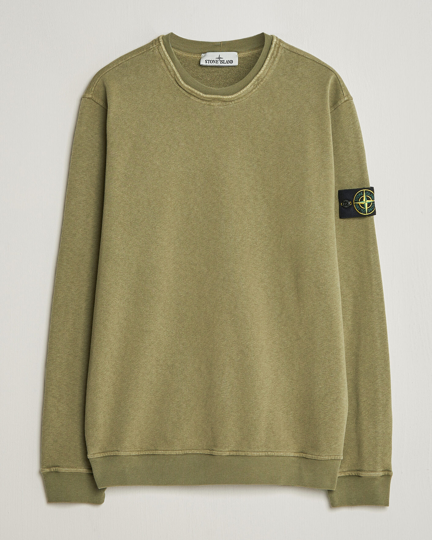 Hombres | Jerséis y prendas de punto | Stone Island | Old Dyed Cotton Sweatshirt Military Green