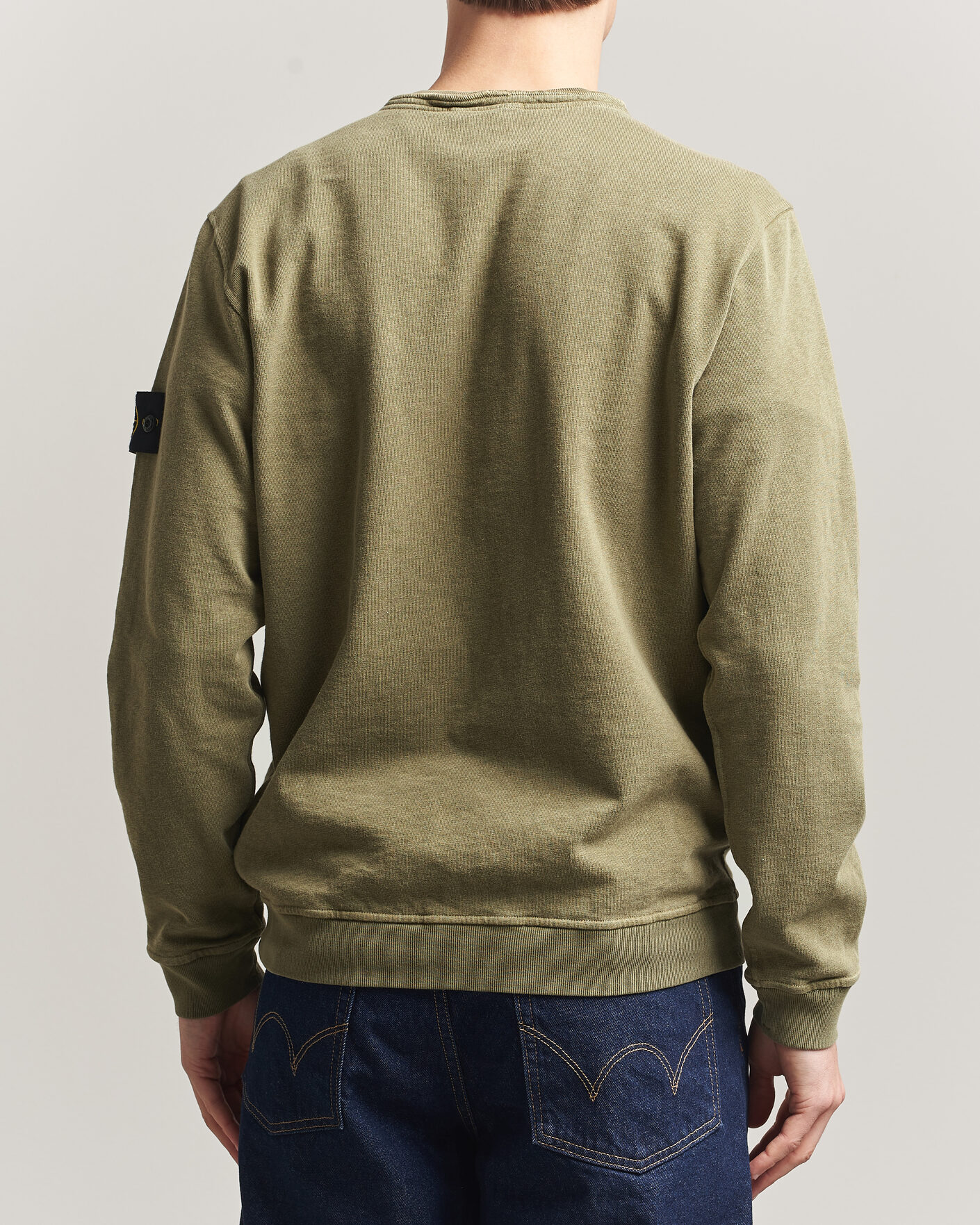 Hombres | Jerséis y prendas de punto | Stone Island | Old Dyed Cotton Sweatshirt Military Green