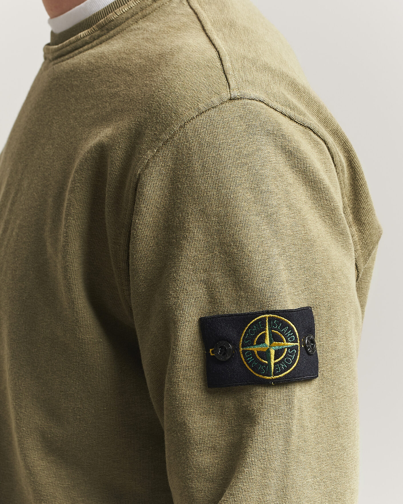Hombres | Jerséis y prendas de punto | Stone Island | Old Dyed Cotton Sweatshirt Military Green