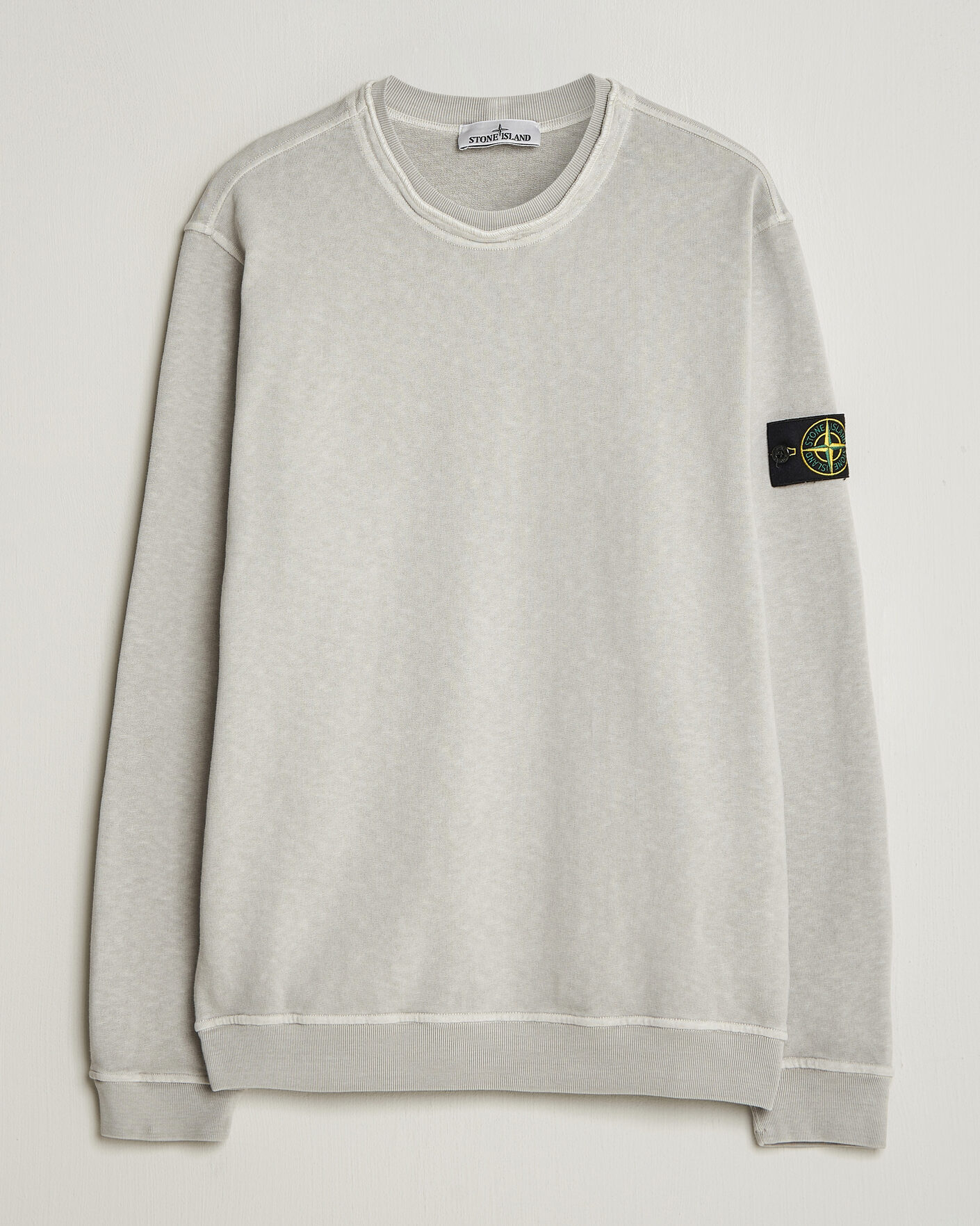Hombres | Jerséis y prendas de punto | Stone Island | Old Dyed Cotton Sweatshirt Pearl Grey