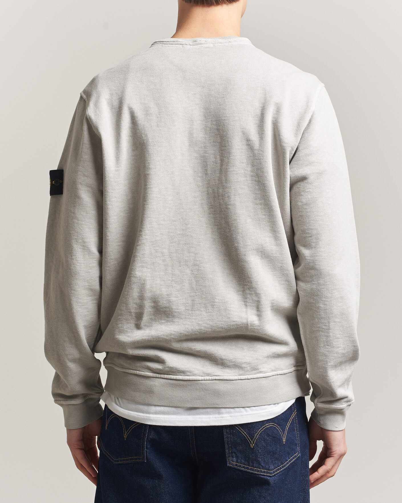 Hombres | Jerséis y prendas de punto | Stone Island | Old Dyed Cotton Sweatshirt Pearl Grey