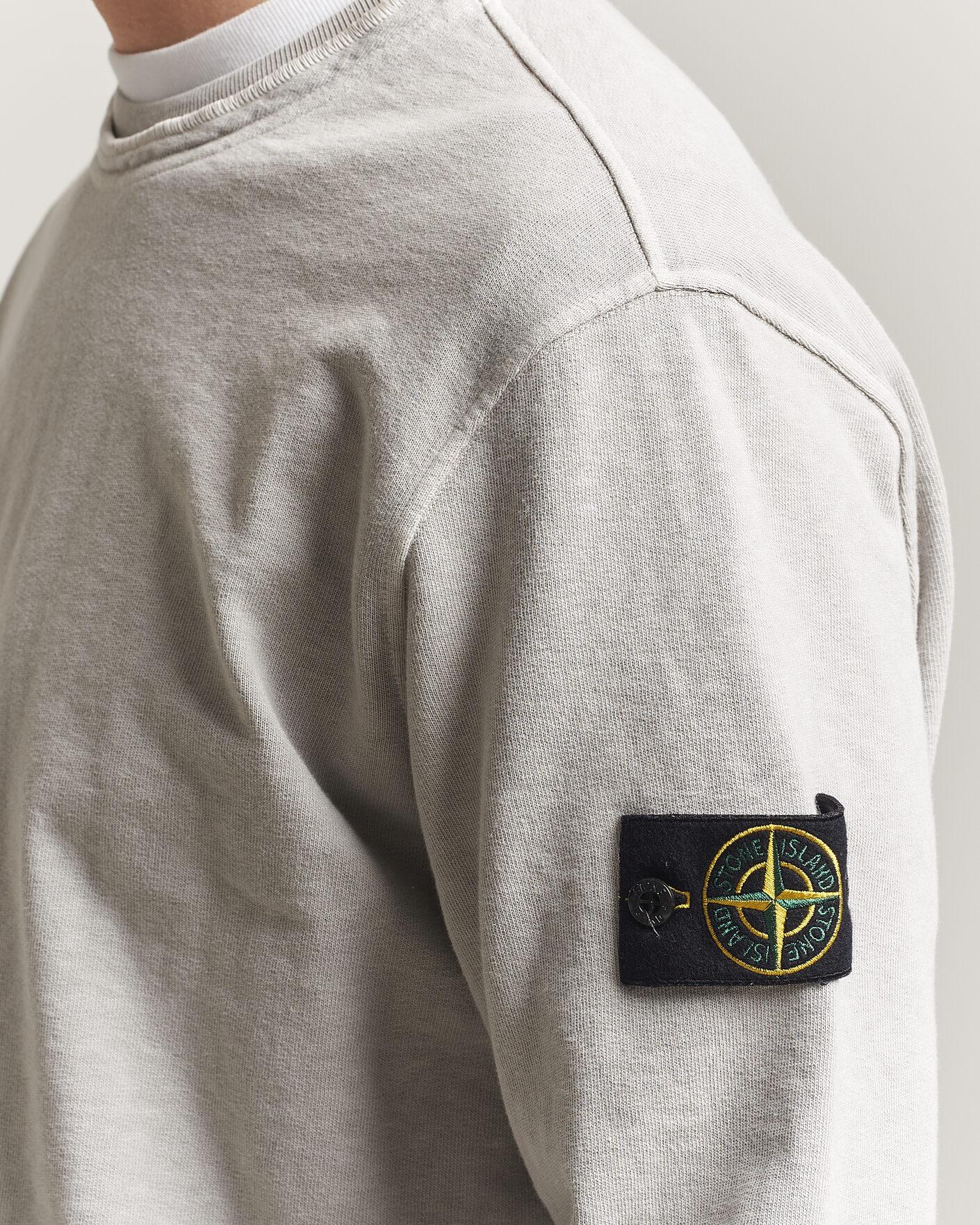 Hombres | Jerséis y prendas de punto | Stone Island | Old Dyed Cotton Sweatshirt Pearl Grey