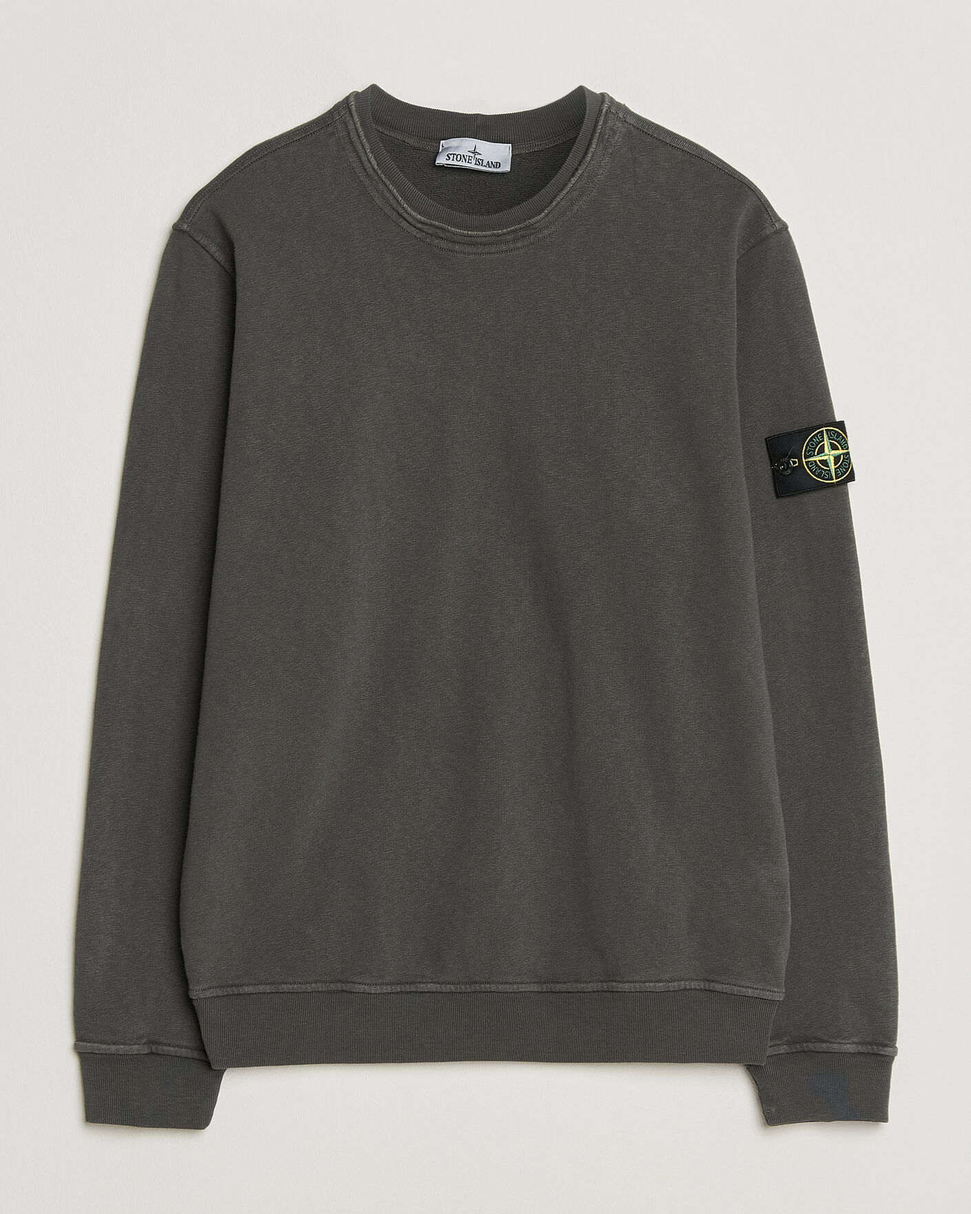 Hombres | Jerséis y prendas de punto | Stone Island | Old Dyed Cotton Sweatshirt Charcoal