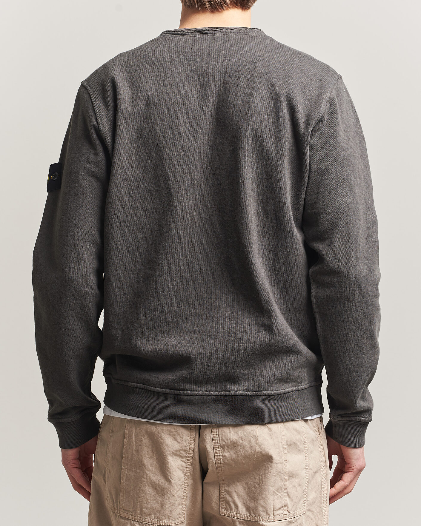 Hombres | Jerséis y prendas de punto | Stone Island | Old Dyed Cotton Sweatshirt Charcoal