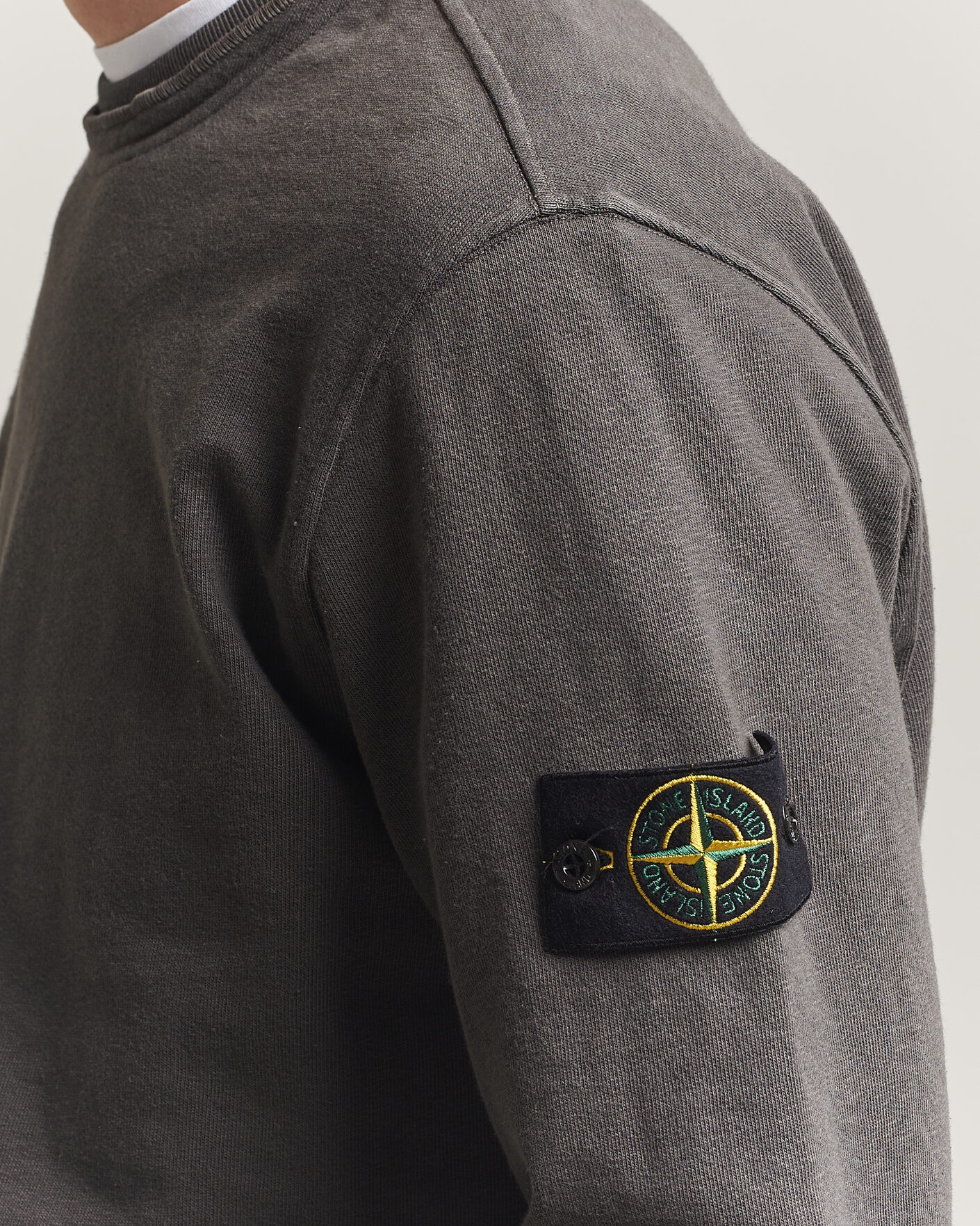 Hombres | Jerséis y prendas de punto | Stone Island | Old Dyed Cotton Sweatshirt Charcoal