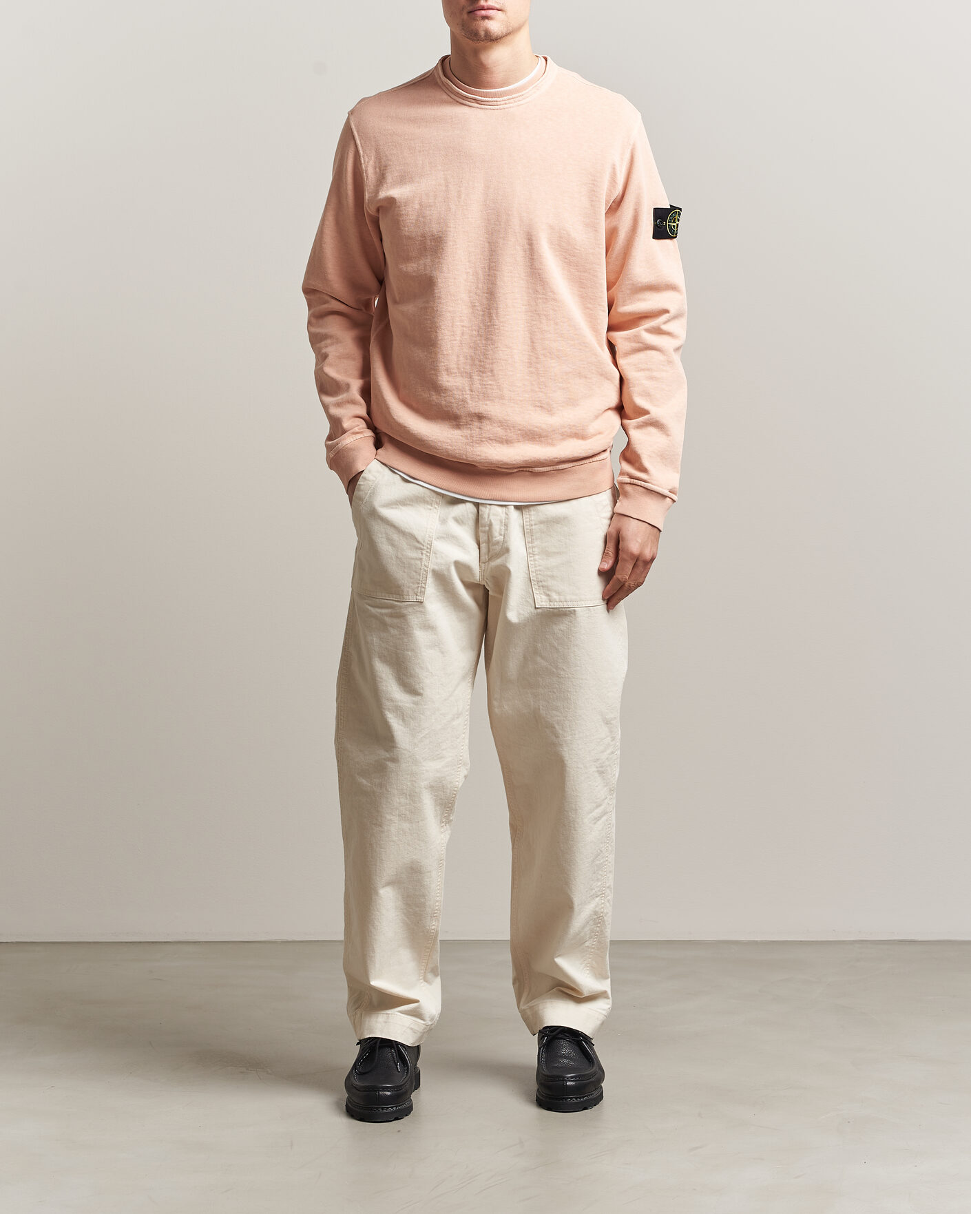 Hombres | Jerséis y prendas de punto | Stone Island | Old Dyed Cotton Sweatshirt Plaster Pink