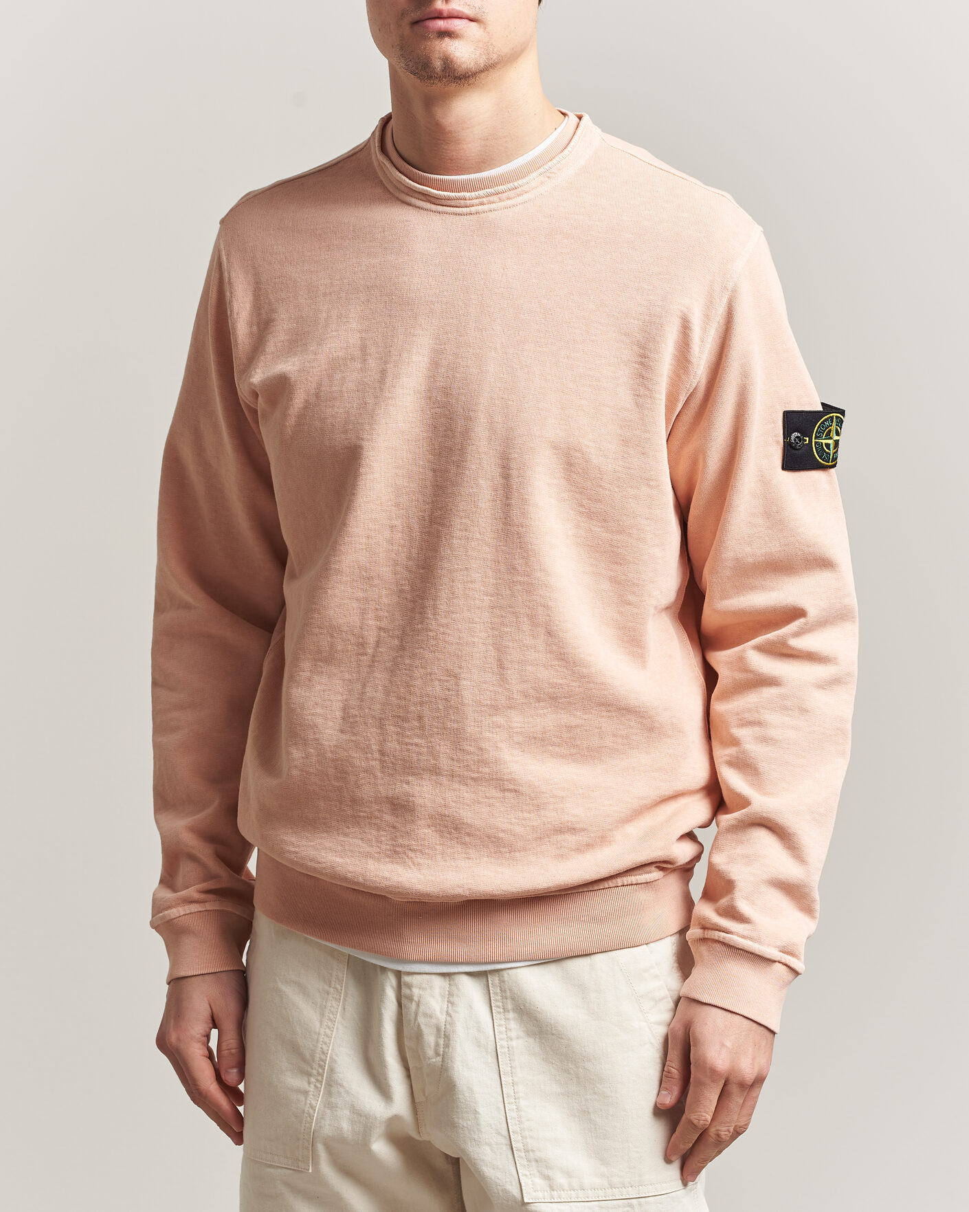 Hombres | Jerséis y prendas de punto | Stone Island | Old Dyed Cotton Sweatshirt Plaster Pink