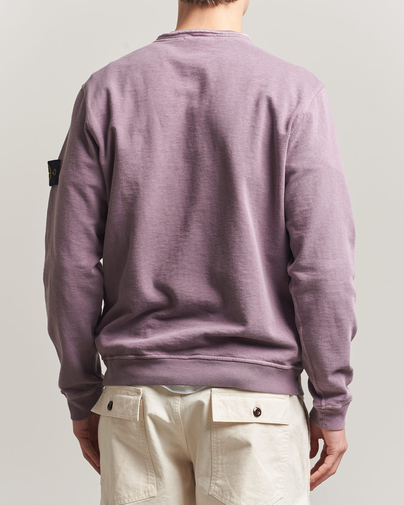 Hombres | Jerséis y prendas de punto | Stone Island | Old Dyed Cotton Sweatshirt Purple Grey