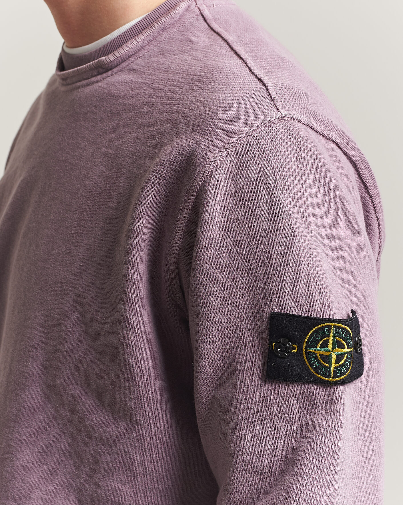 Hombres | Jerséis y prendas de punto | Stone Island | Old Dyed Cotton Sweatshirt Purple Grey
