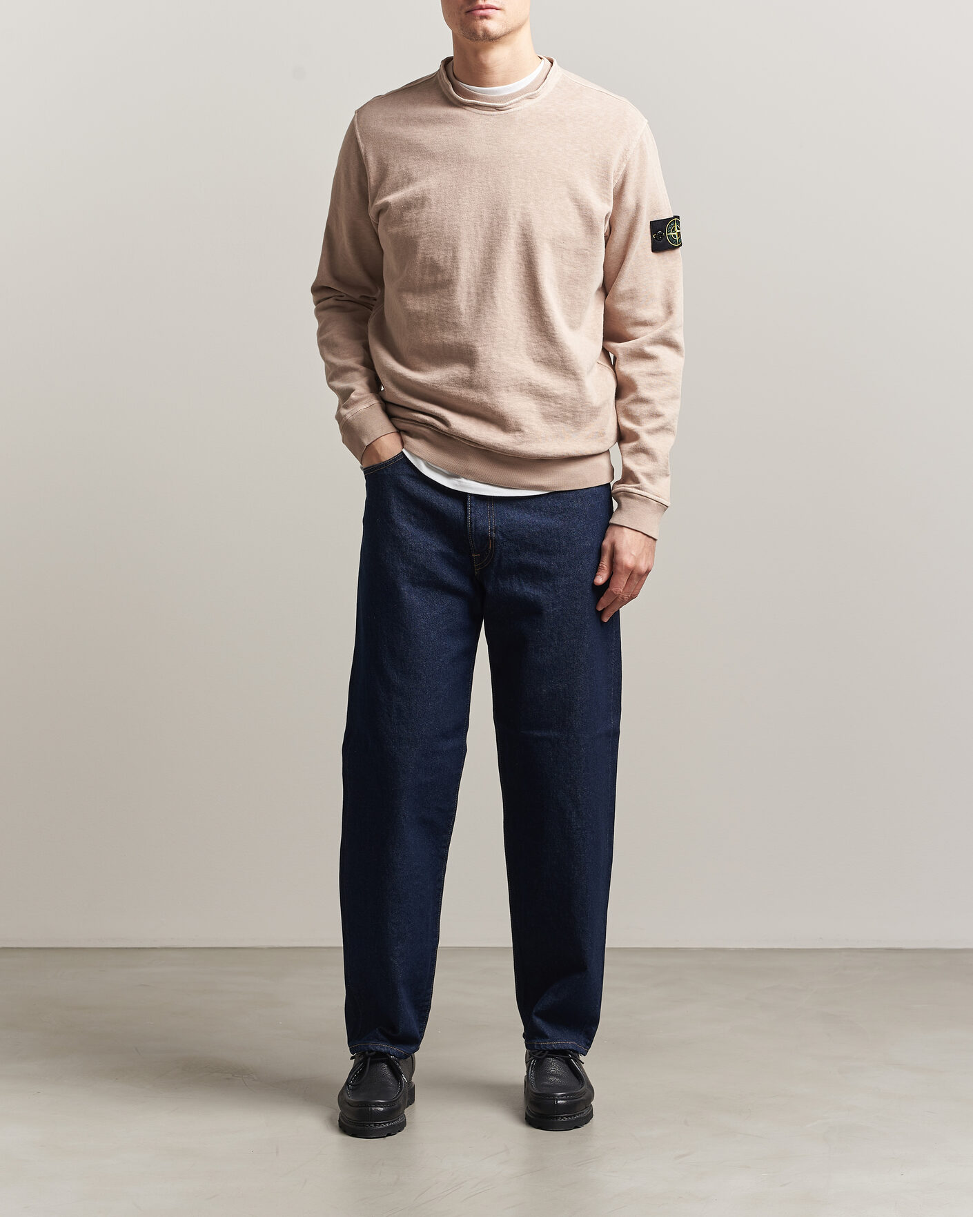 Hombres | Jerséis y prendas de punto | Stone Island | Old Dyed Cotton Sweatshirt Desert