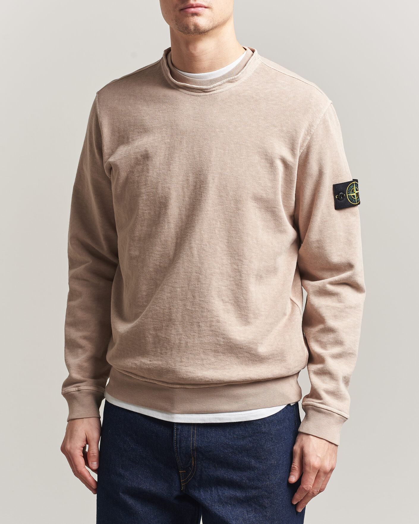 Hombres | Jerséis y prendas de punto | Stone Island | Old Dyed Cotton Sweatshirt Desert