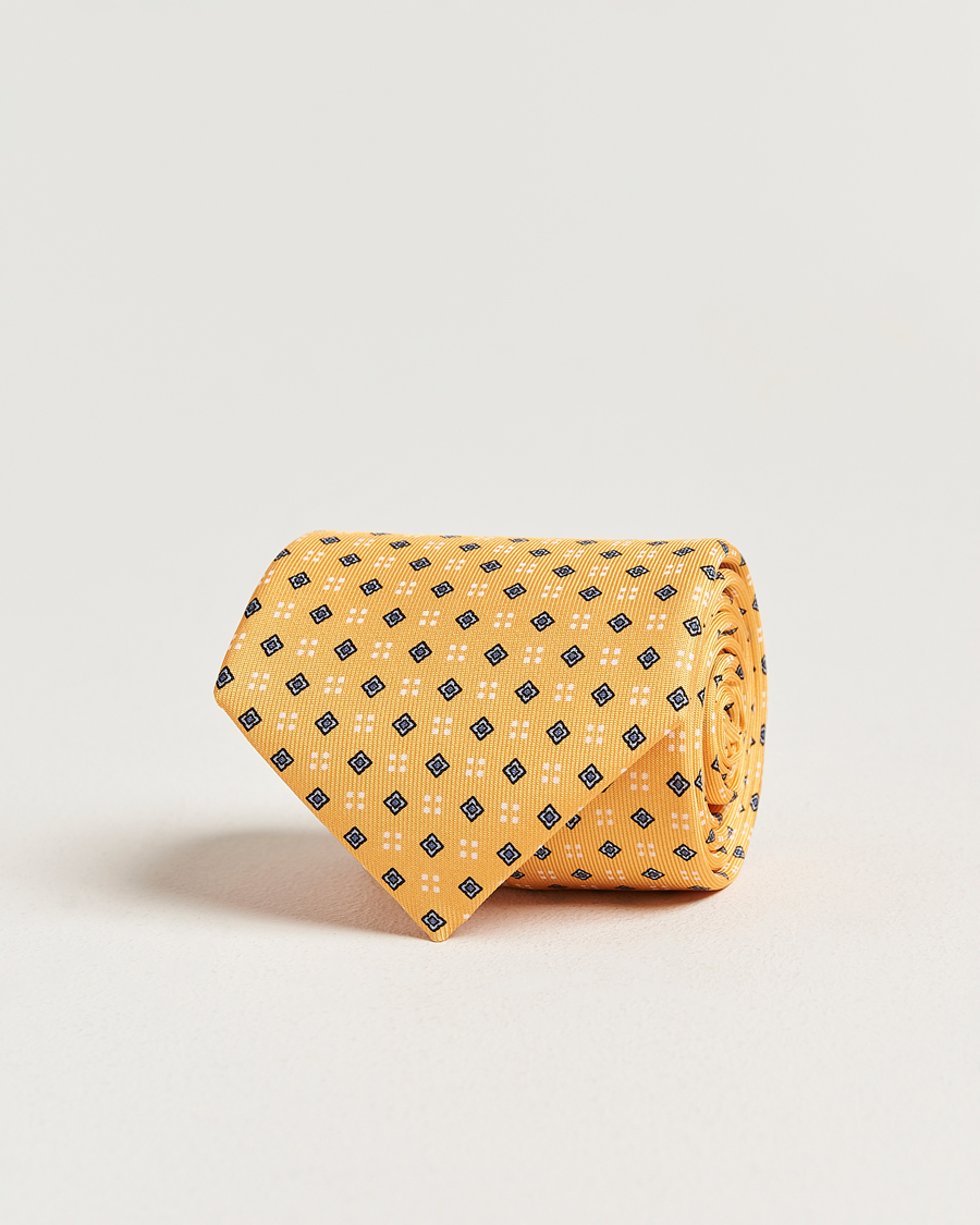 Hombres | Corbatas | E. Marinella | 3-Fold Printed Silk Tie Yellow