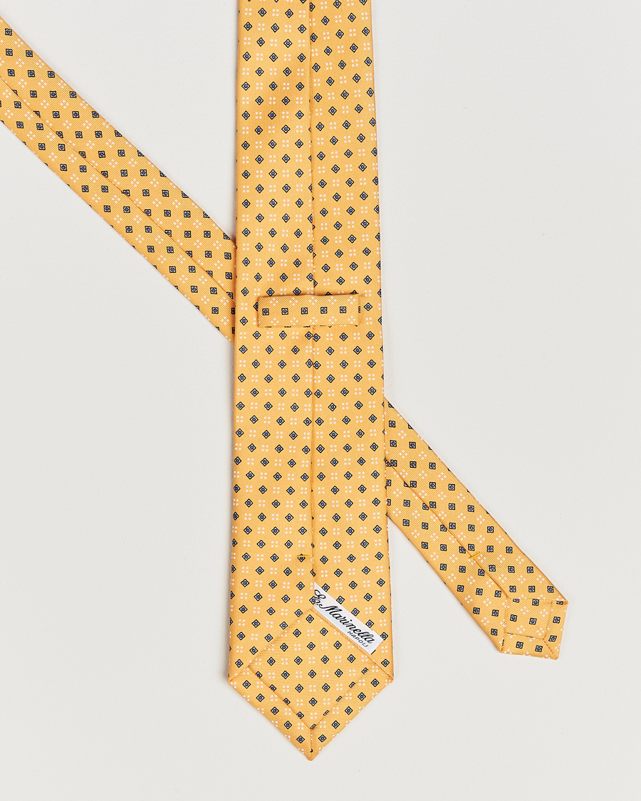 Hombres | Corbatas | E. Marinella | 3-Fold Printed Silk Tie Yellow