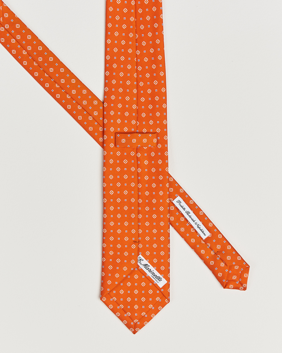 Hombres | Corbatas | E. Marinella | 3-Fold Printed Silk Tie Orange