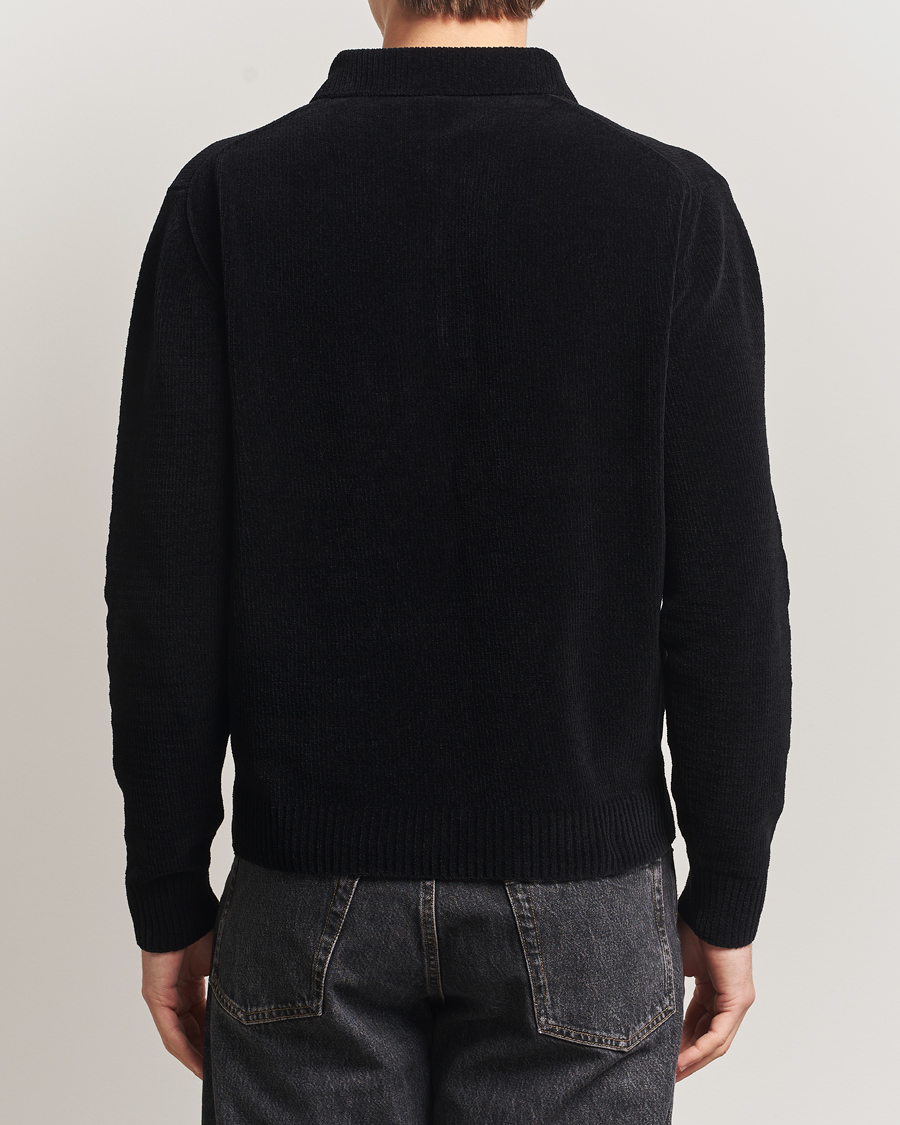 Hombres | Polos | Sunflower | Chenile Long Sleeve Polo Black