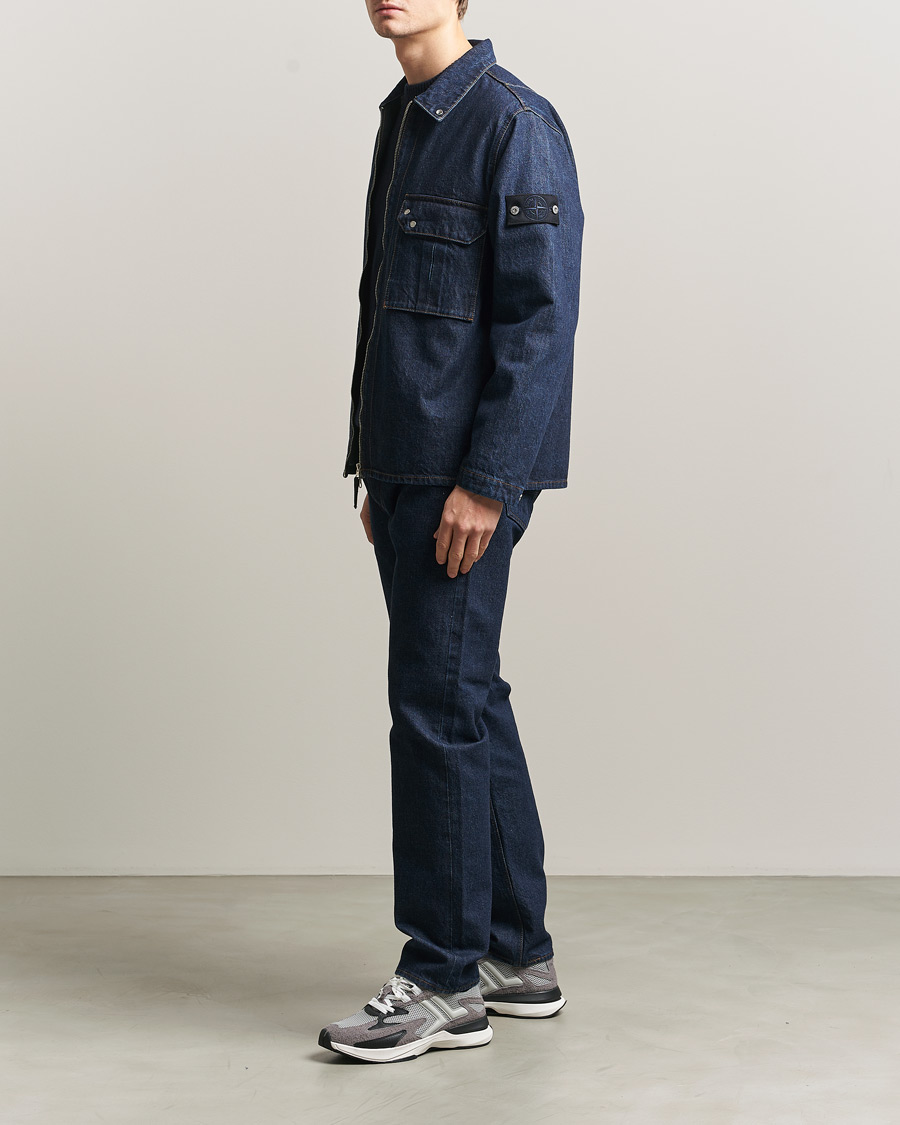 Hombres | Abrigos y chaquetas | Stone Island | Denim Zip Shirt Jacket Blue Rinse