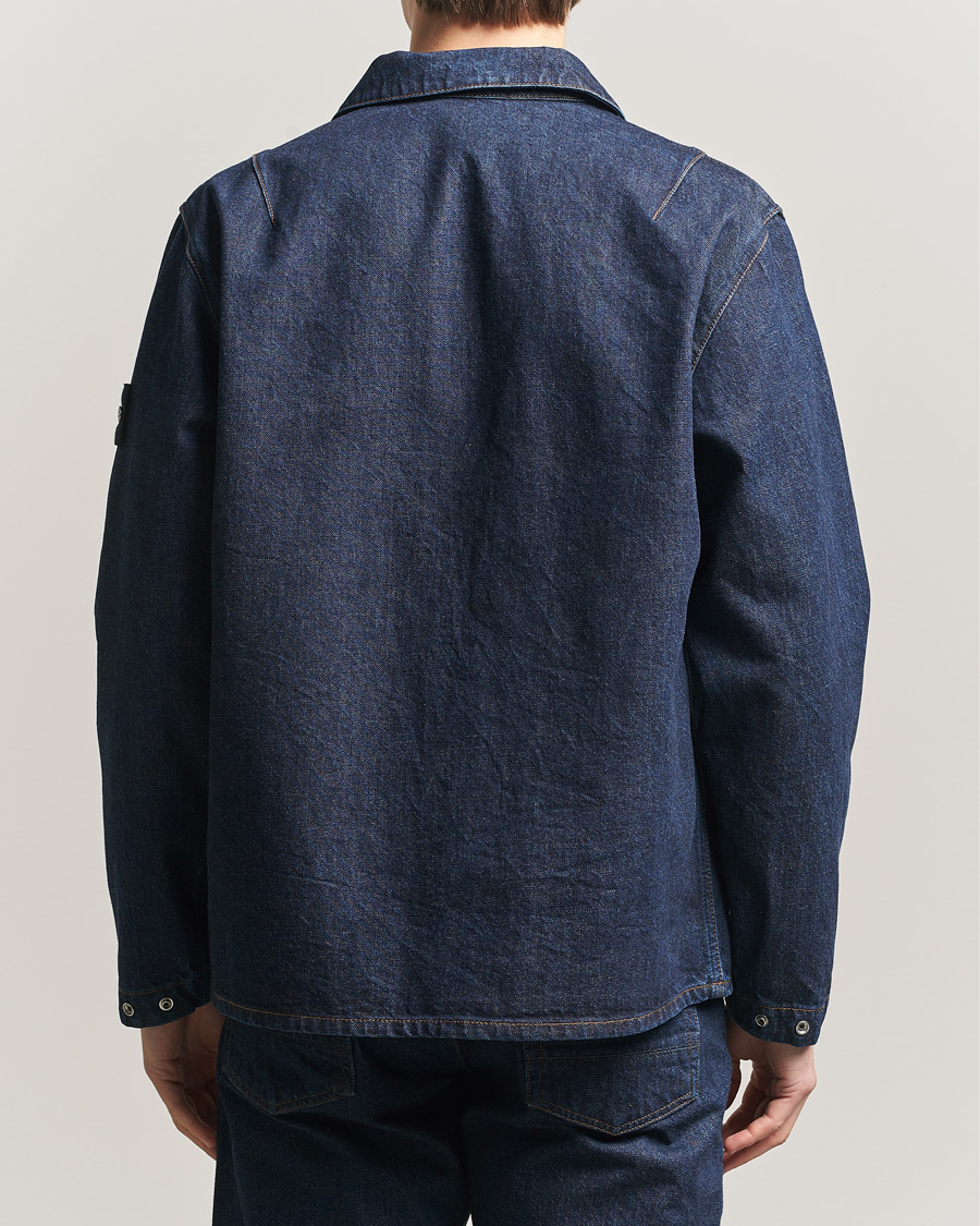 Hombres | Abrigos y chaquetas | Stone Island | Denim Zip Shirt Jacket Blue Rinse