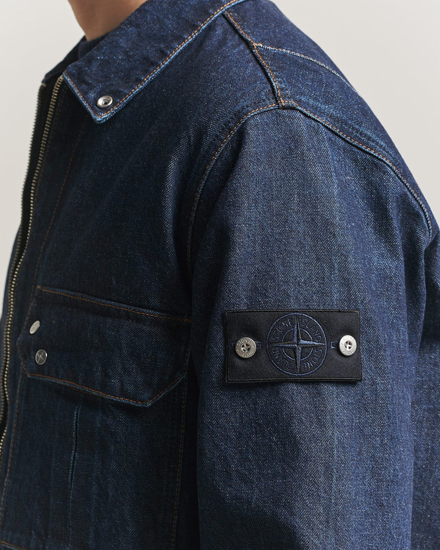 Hombres | Abrigos y chaquetas | Stone Island | Denim Zip Shirt Jacket Blue Rinse