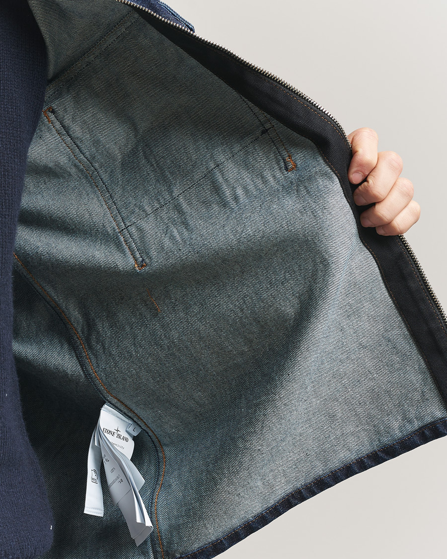 Hombres | Abrigos y chaquetas | Stone Island | Denim Zip Shirt Jacket Blue Rinse