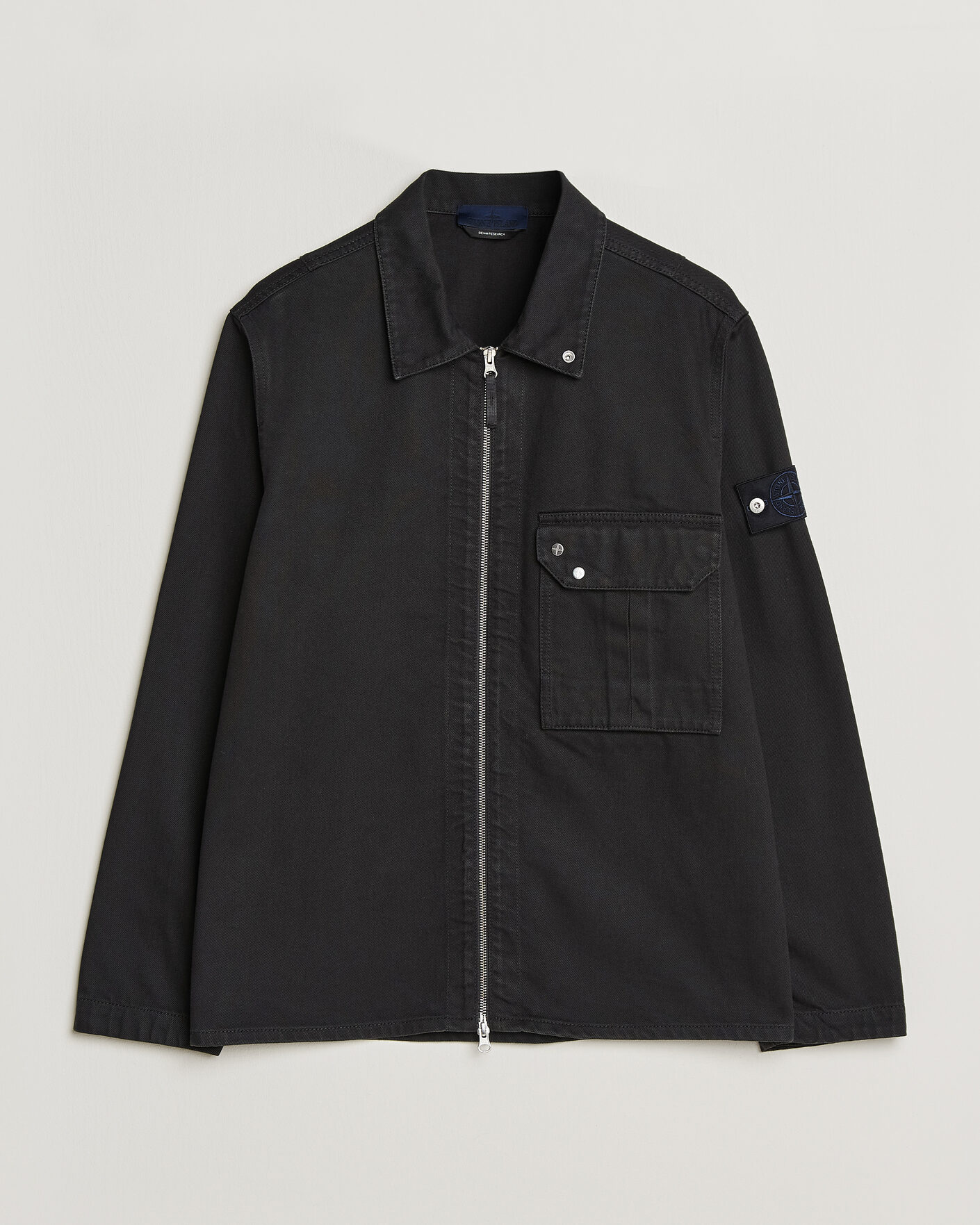 Hombres | Abrigos y chaquetas | Stone Island | Denim Zip Overshirt Black