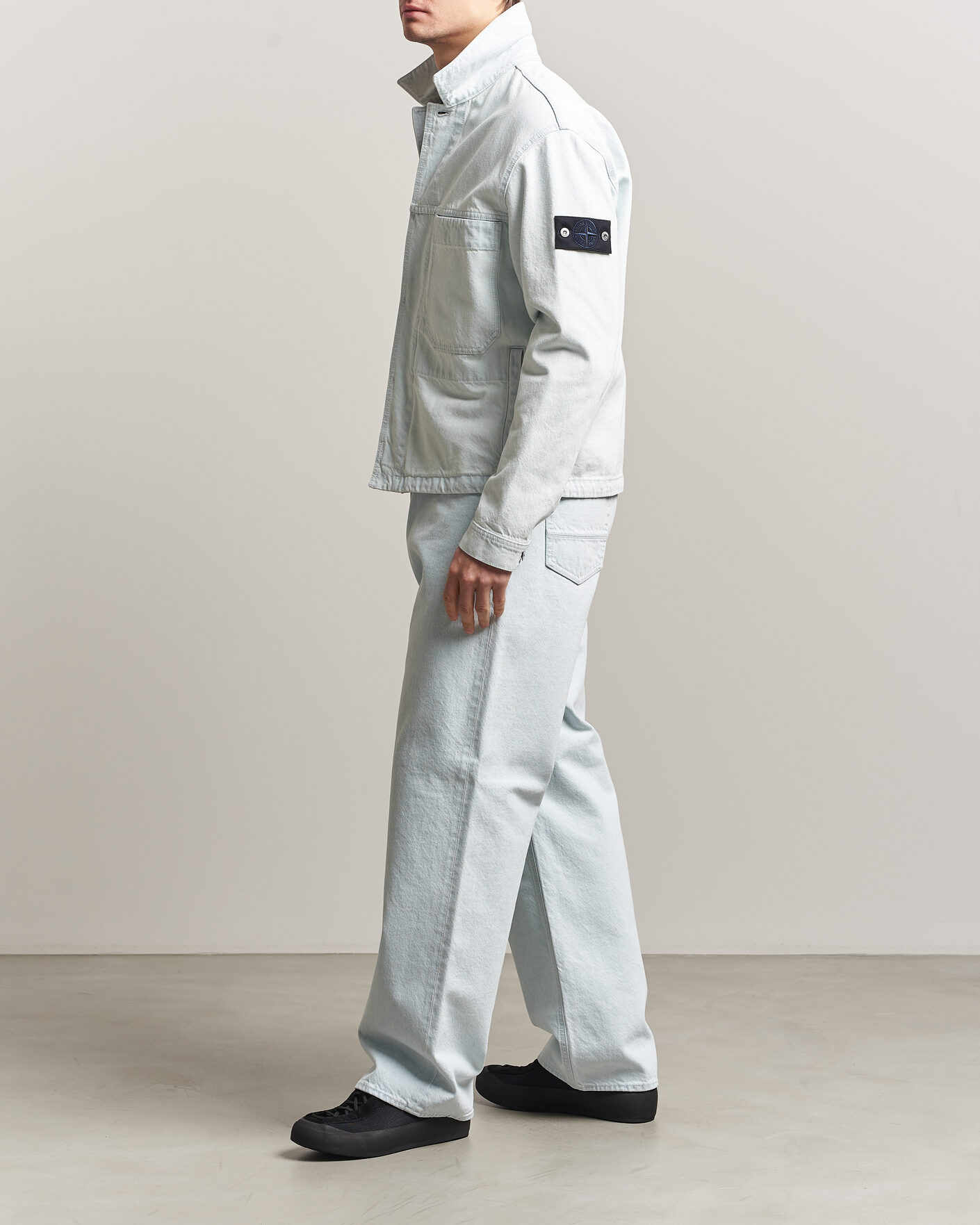 Hombres | Camisas | Stone Island | Loose Fit Denim Jeans Blue Extra Bleach