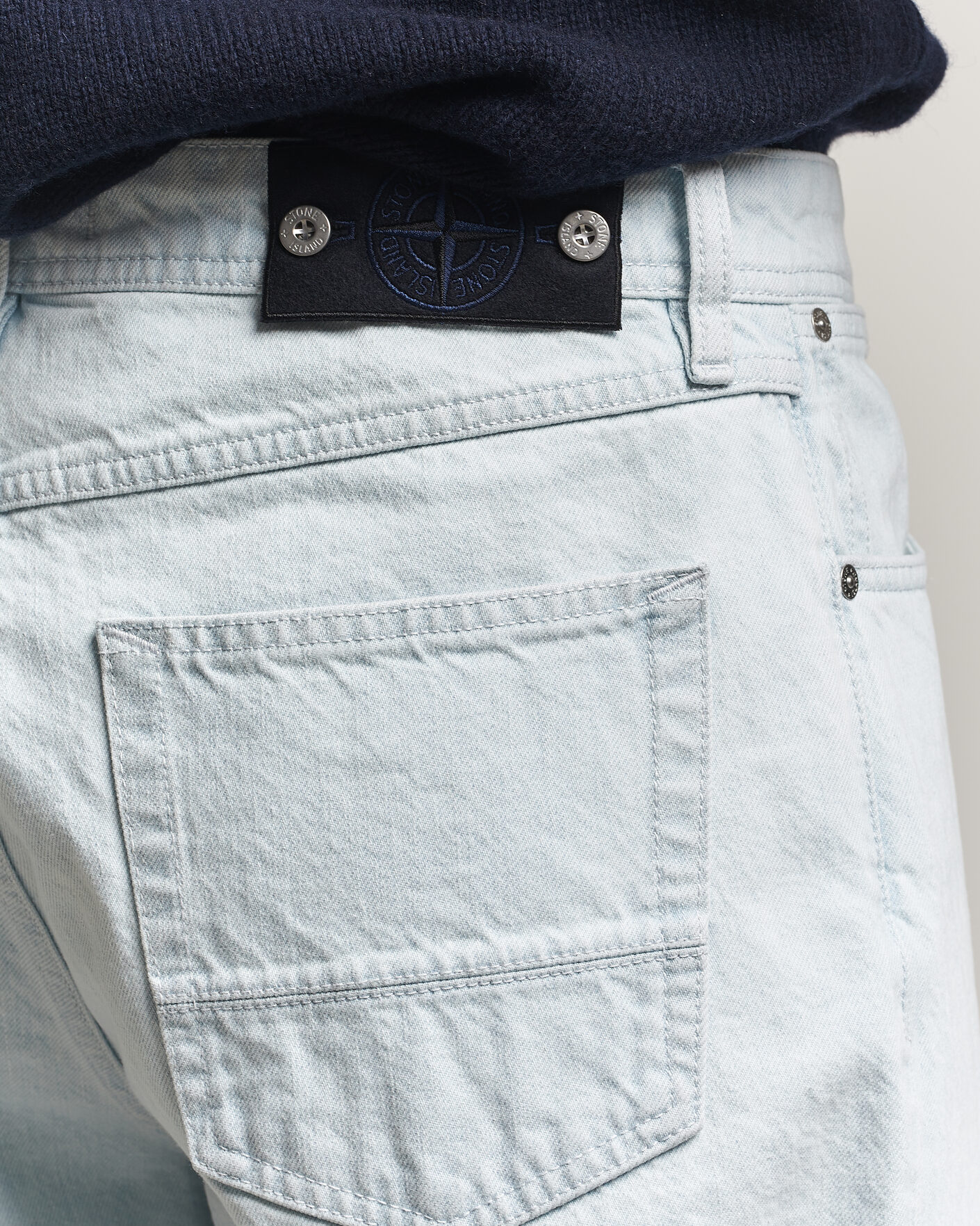 Hombres | Camisas | Stone Island | Loose Fit Denim Jeans Blue Extra Bleach