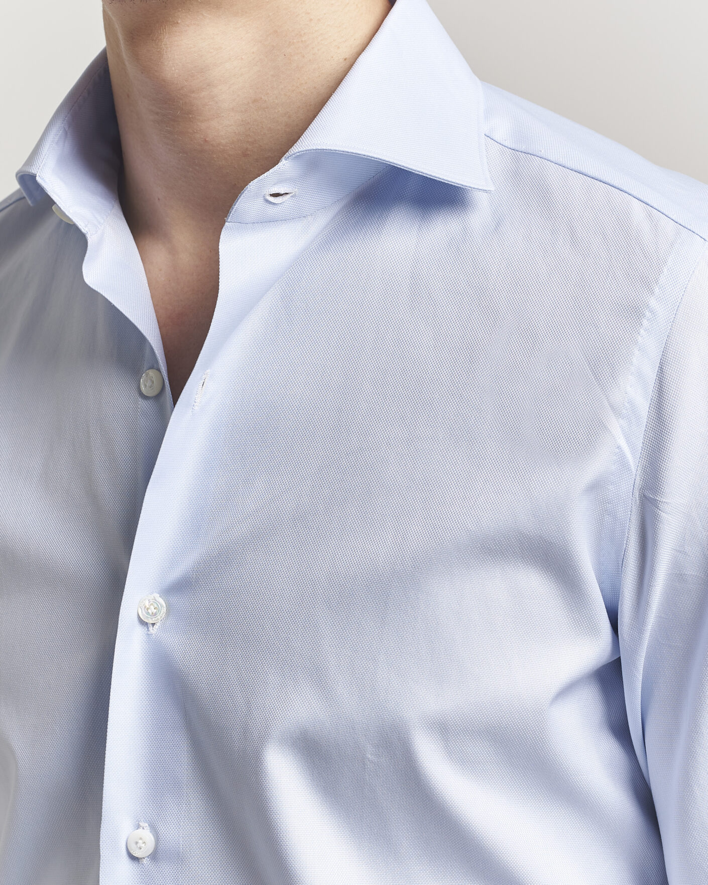 Hombres | Camisas | Finamore Napoli | Milano Slim Royal Oxford Dress Shirt Light Blue