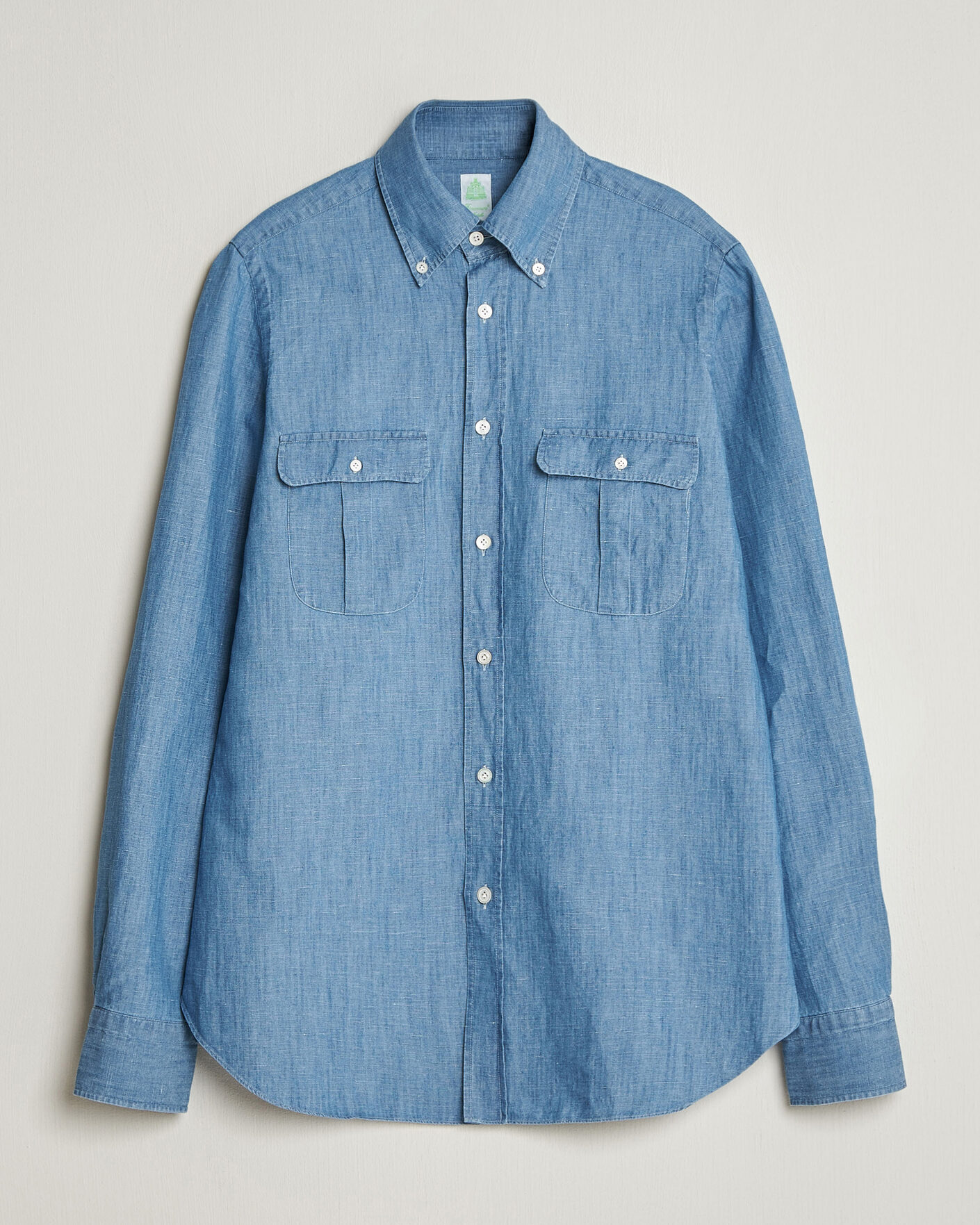 Hombres | Camisas | Finamore Napoli | Double Pocket Overshirt Light Blue